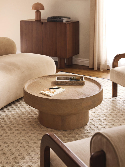 Benno Round Mango Wood Coffee Table