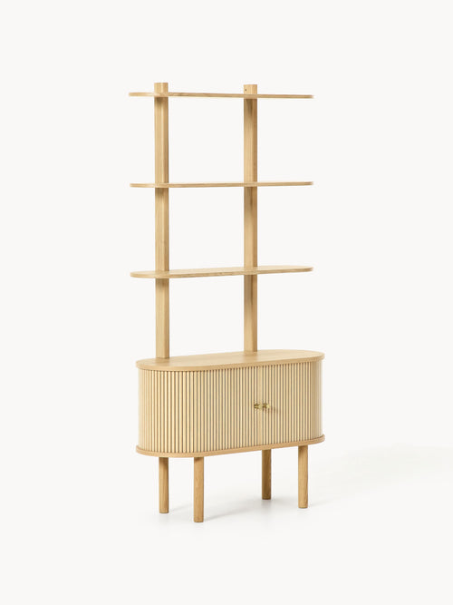 Gallery image 1 - Narrow Shelving Unit Calary with Fluted Front