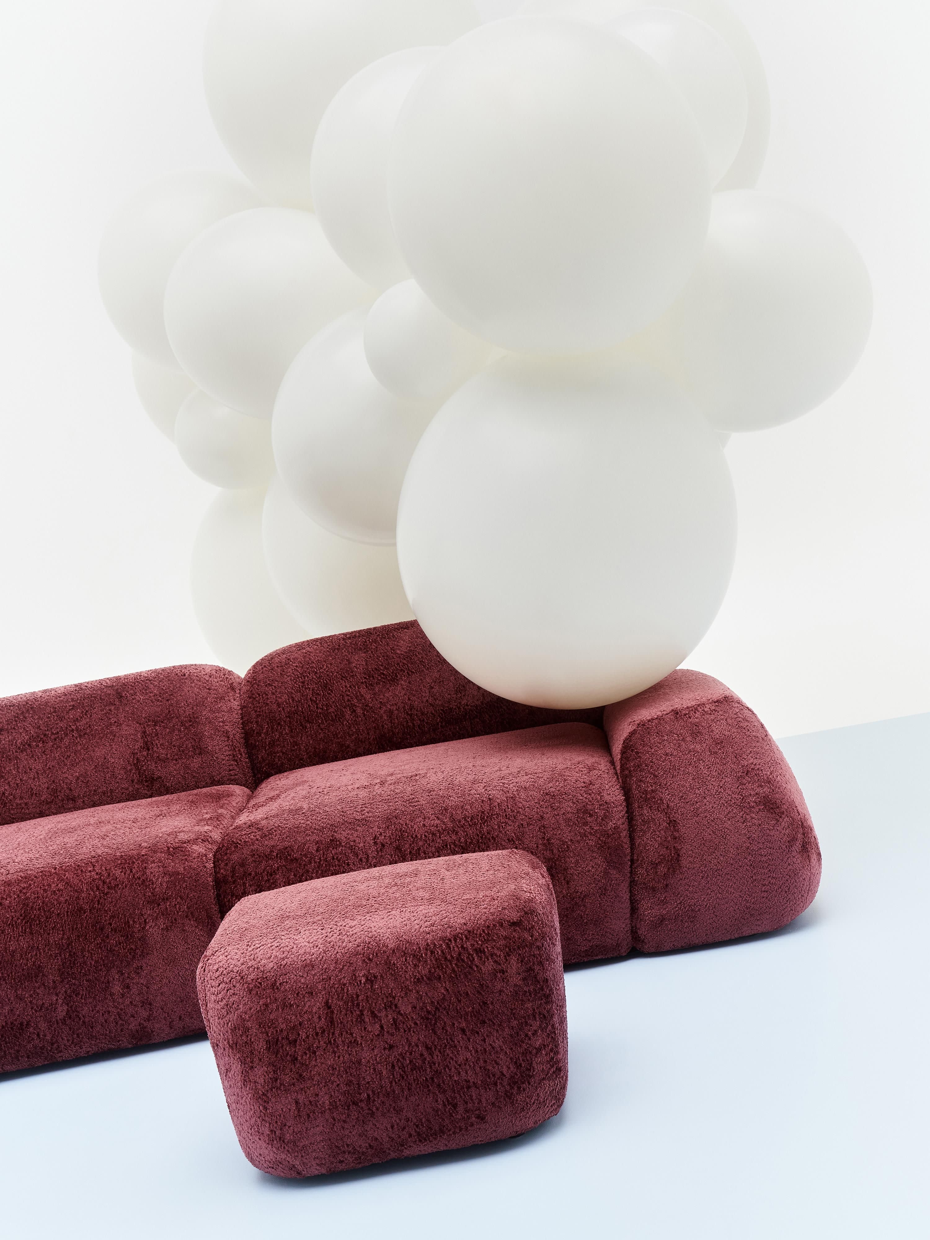 Wolke Teddy-Bouclé Ottoman
