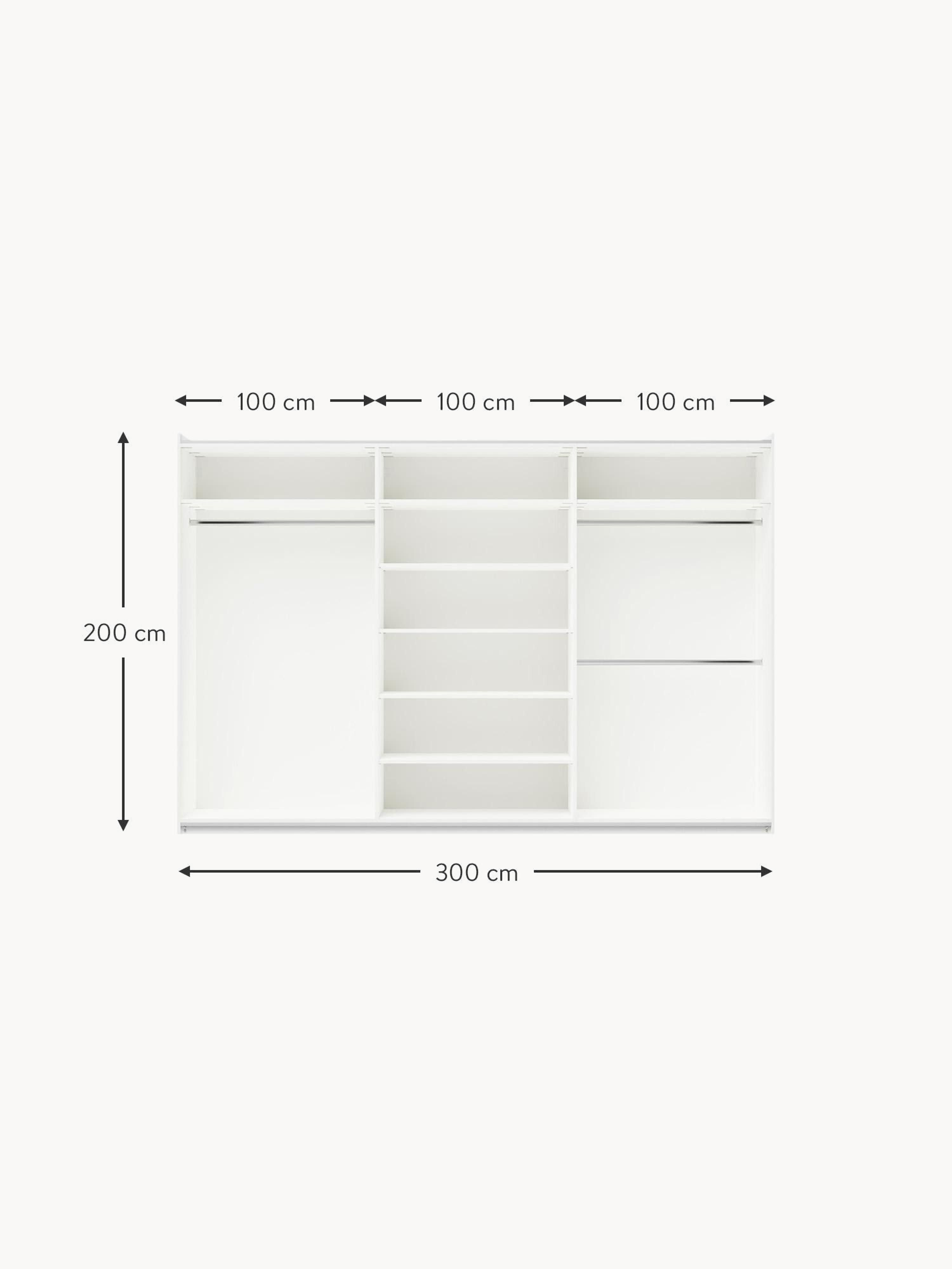 Charlotte Modular Sliding Door Wardrobe, 300 cm Wide, in various sizes