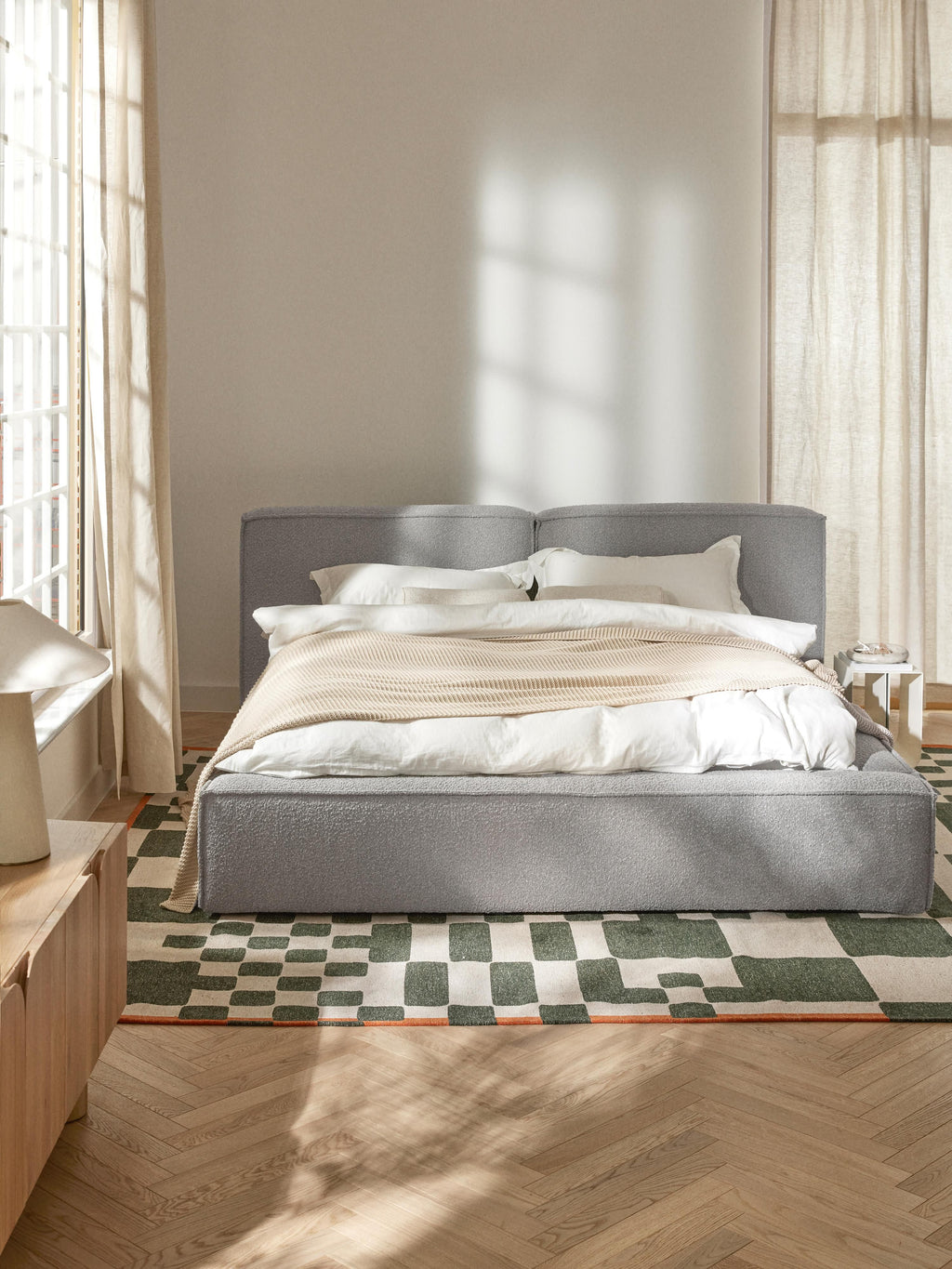 Lennon Upholstered Bouclé Bed