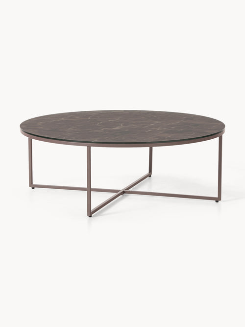 Gallery image 1 - Round XL Coffee Table Antigua with Marble Effect Glass Top