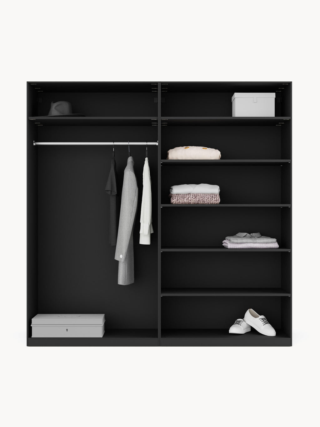 Leon Modular Hinge Door Wardrobe, 200 cm Wide, in various sizes