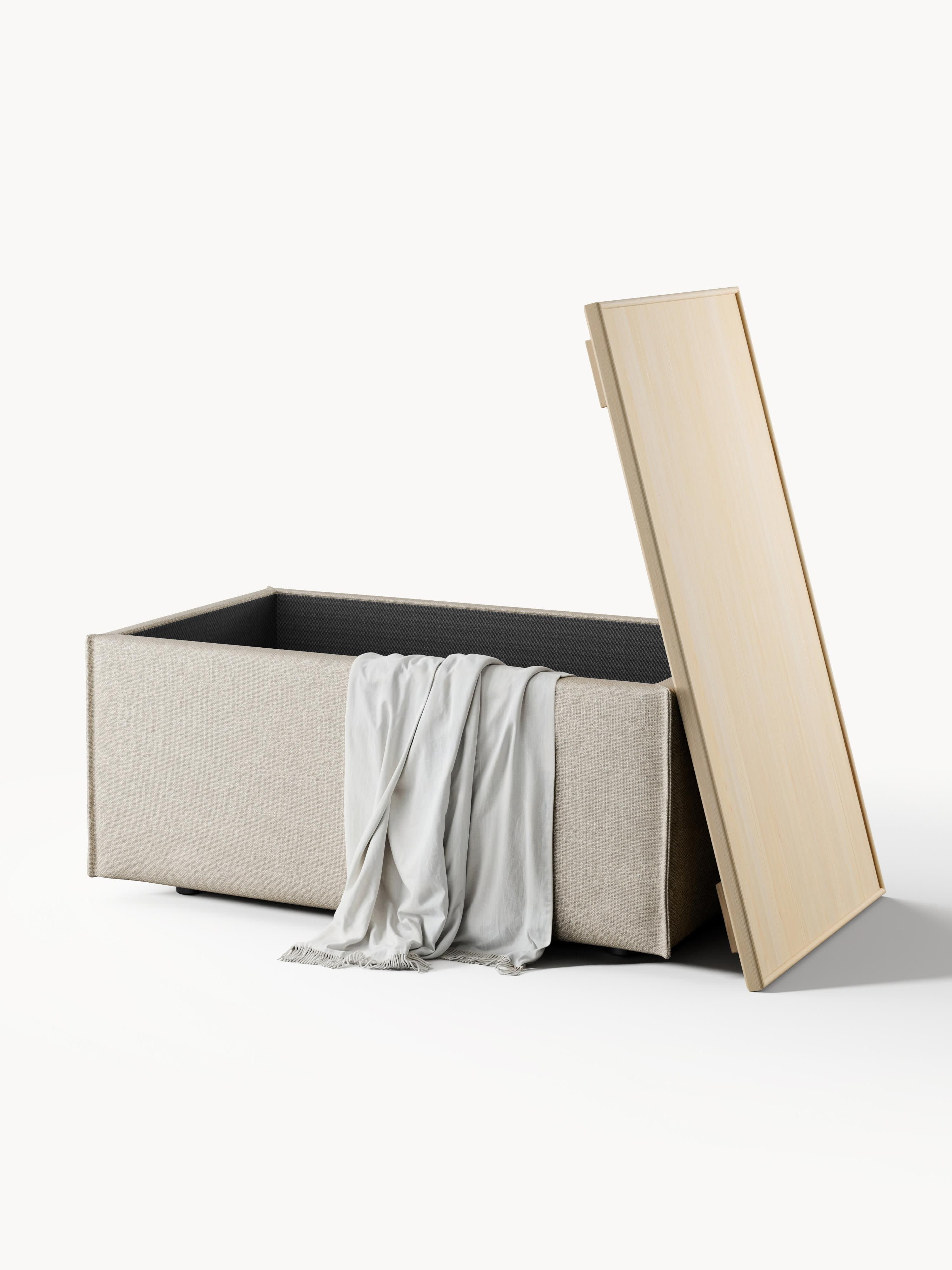 Lennon Linen Blend Ottoman with Storage
