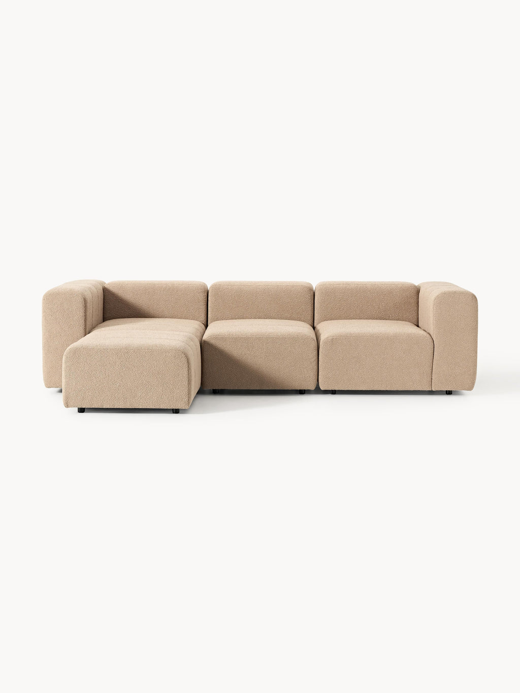 Lena Bouclé Modular Sofa (4-seater) with Ottoman (left/right)