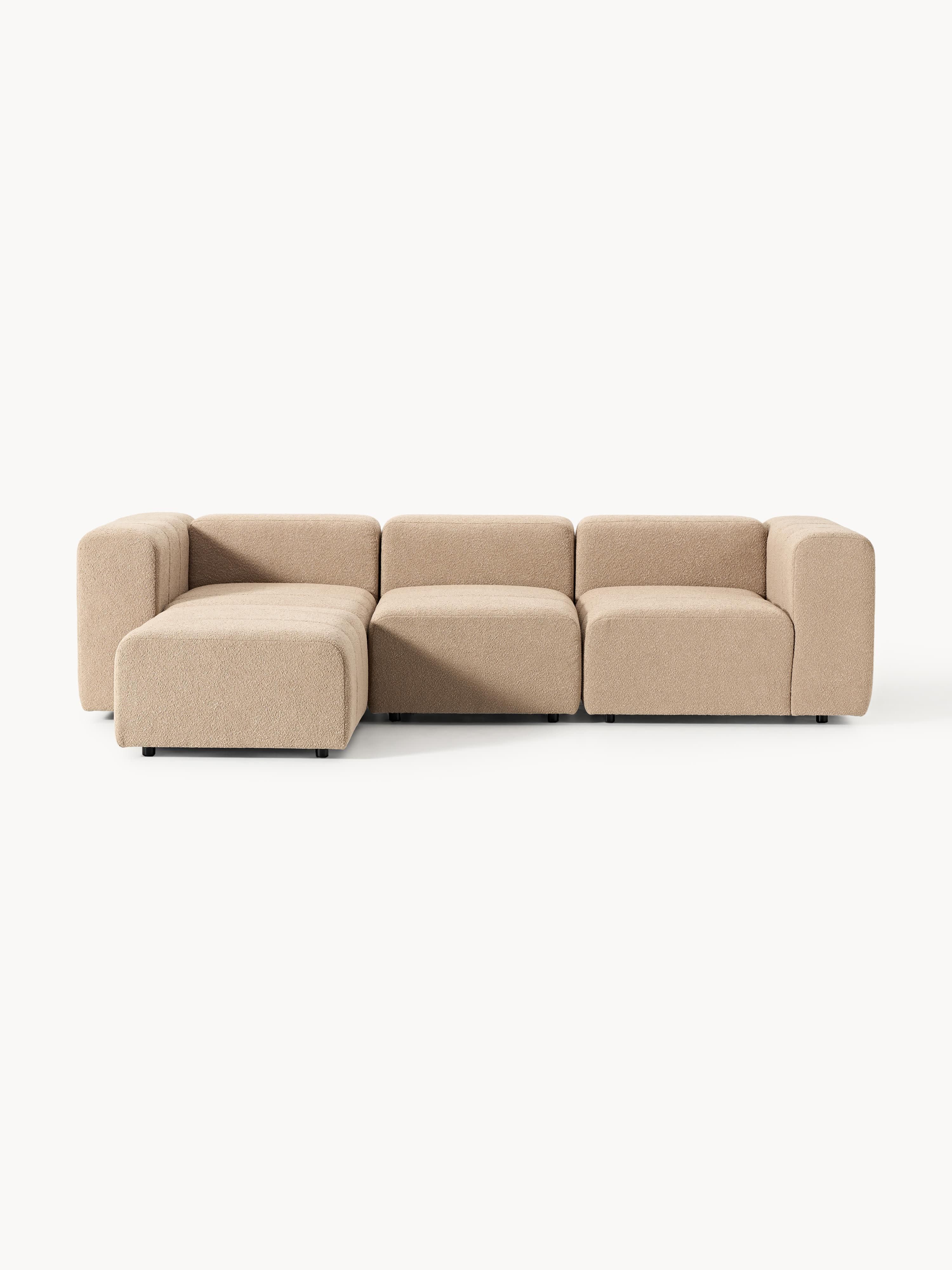 Lena Bouclé Modular Sofa (4-seater) with Ottoman (left/right)