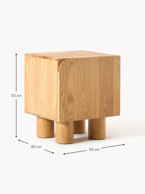 Cadi Oak Wood Bedside Table