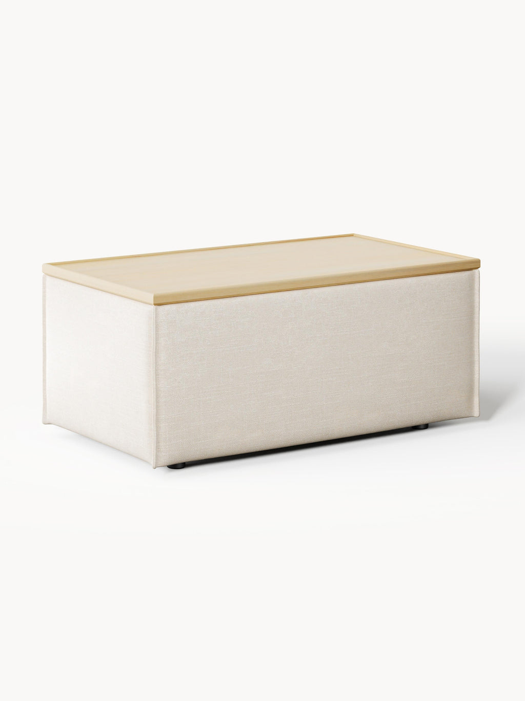 Lennon Linen Blend Ottoman with Storage