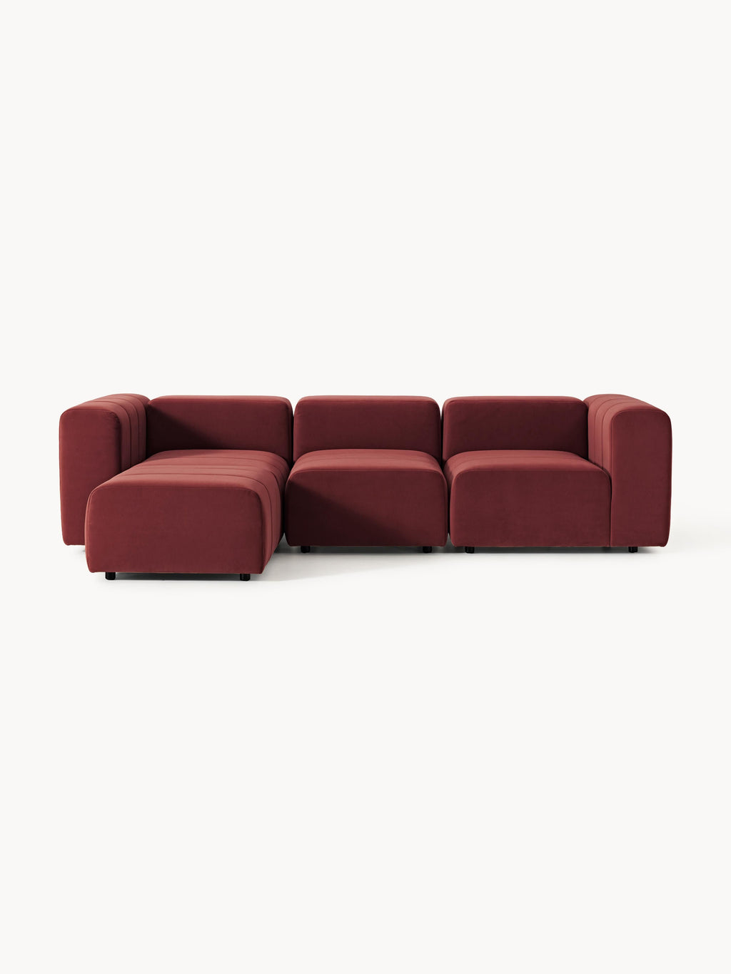 Gallery image 1 - Modular Velvet Sofa Lena (4-seater) with Ottoman (left/right)