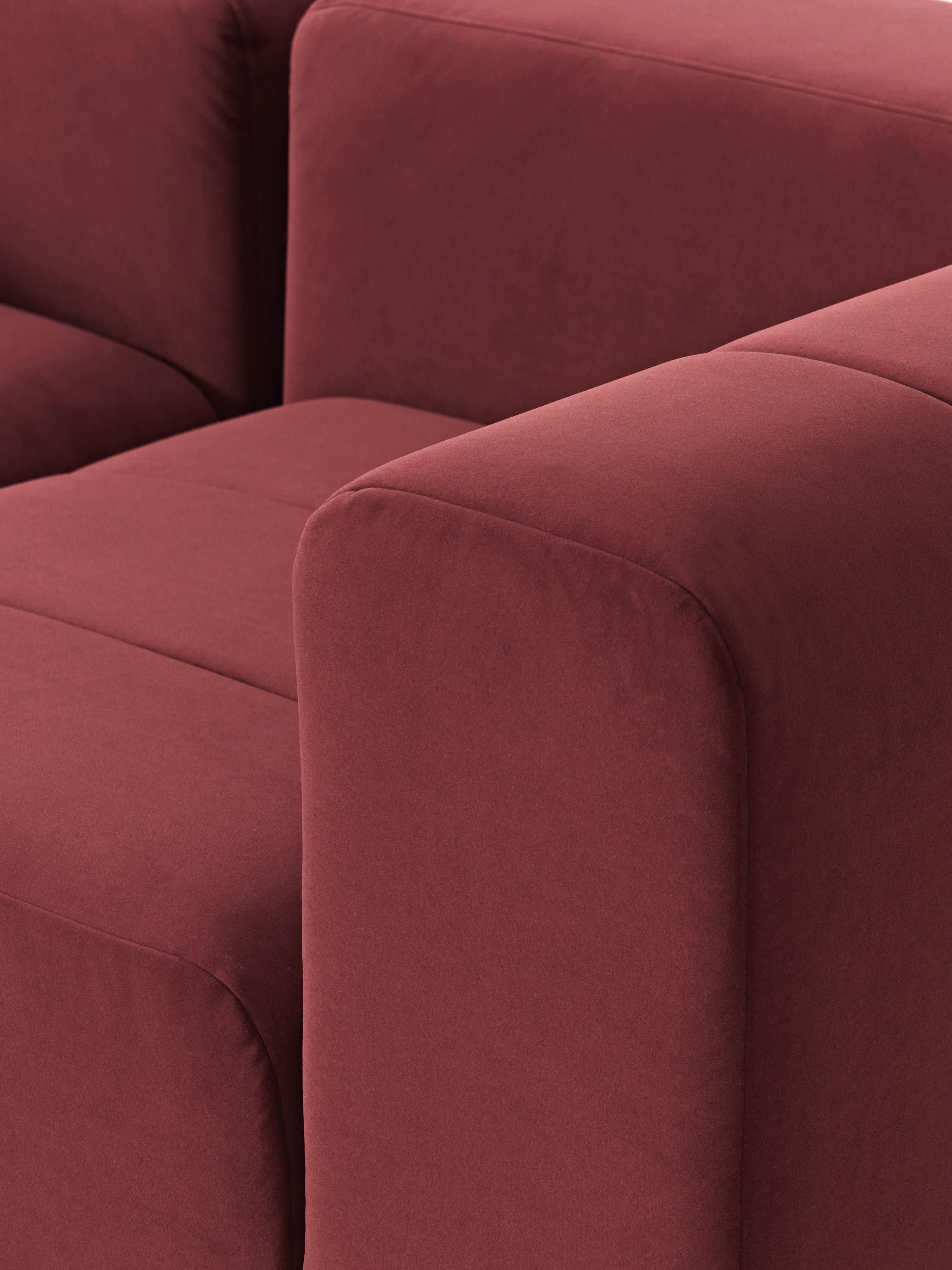 Lena Modular Velvet Sofa (4-seater) with Ottoman (left/right)