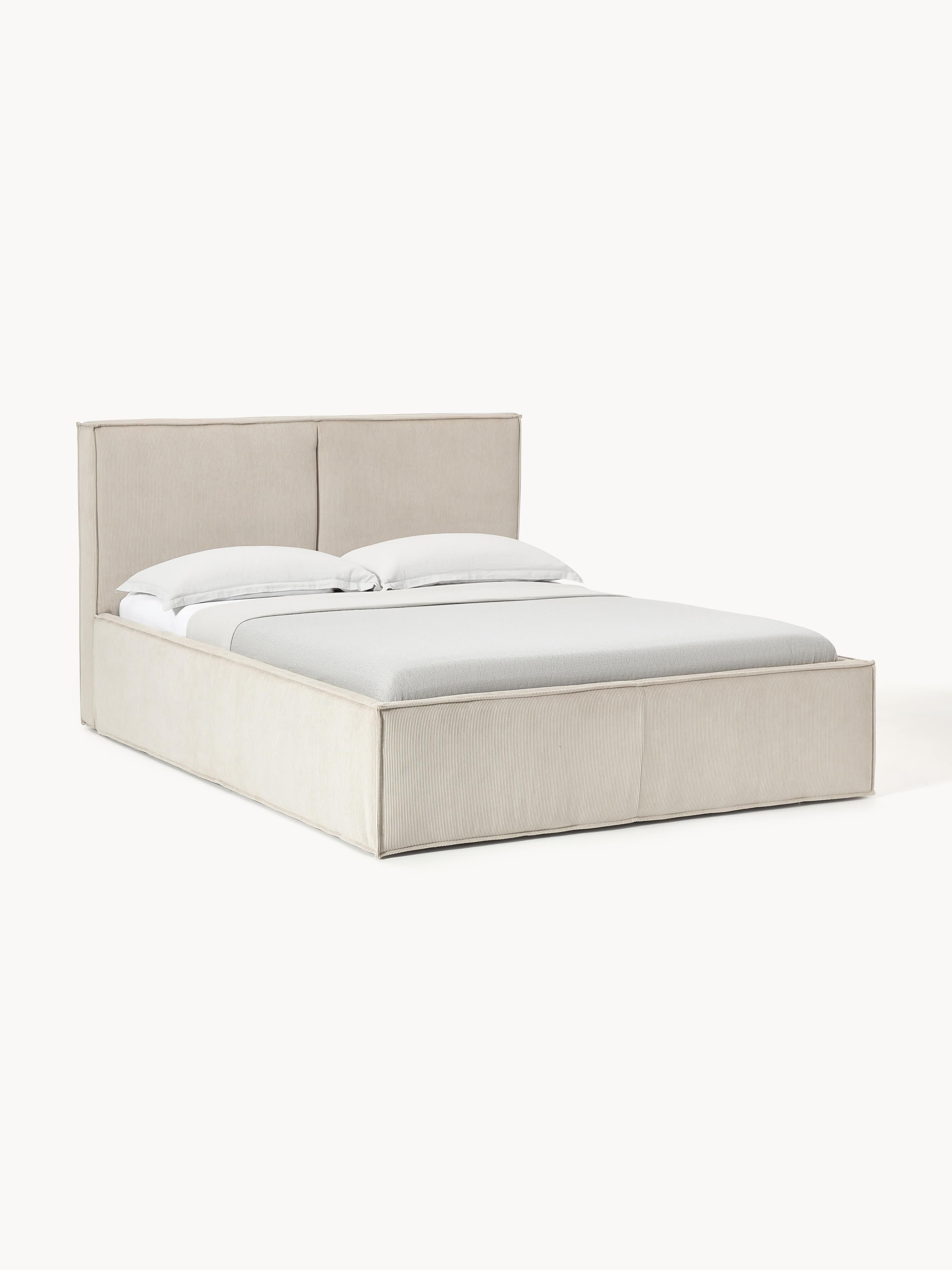 Gallery image 1 - Upholstered Corduroy Bed Dream with Storage Space