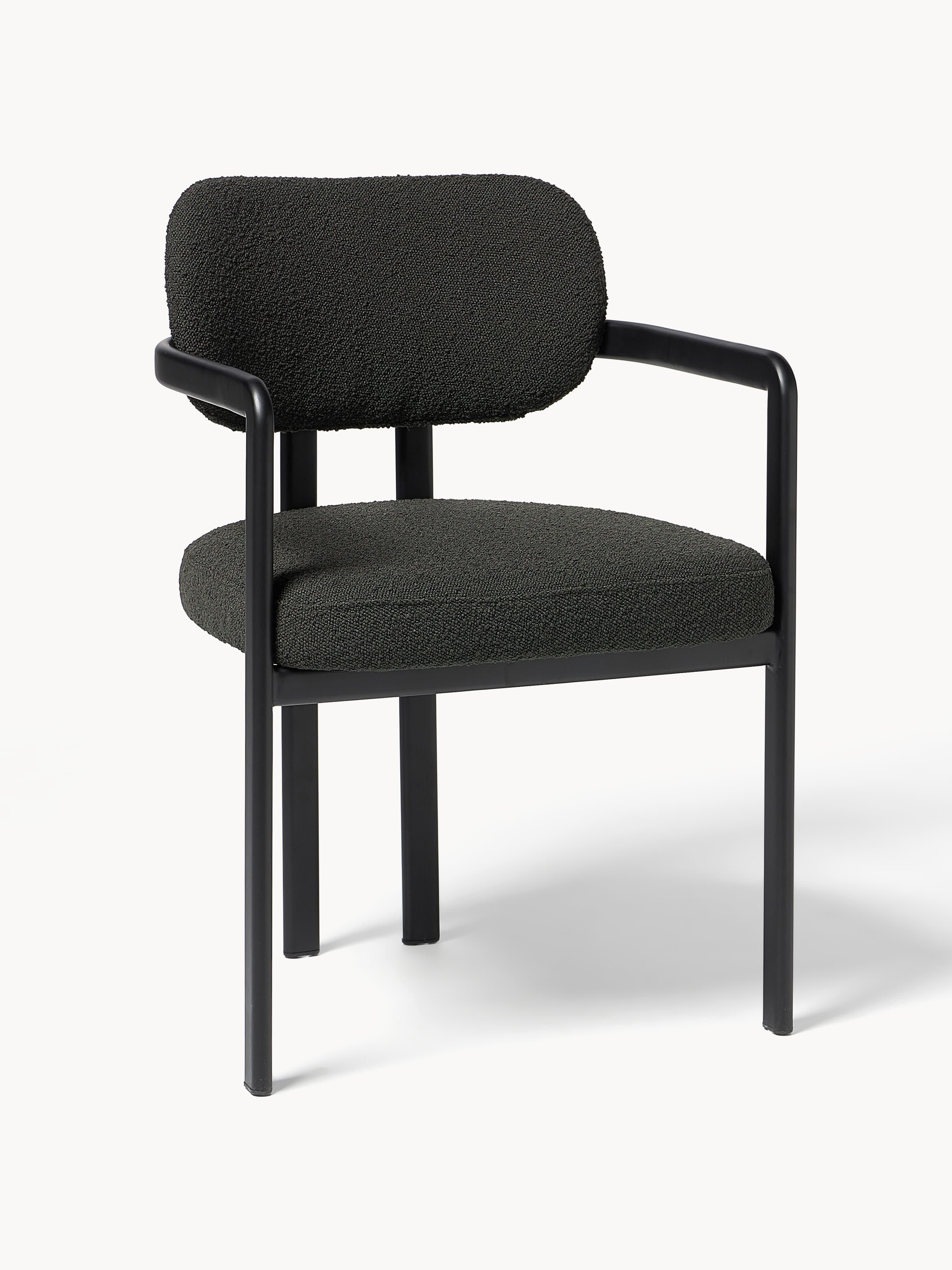 Adrien Upholstered Bouclé Dining Chair with Armrests