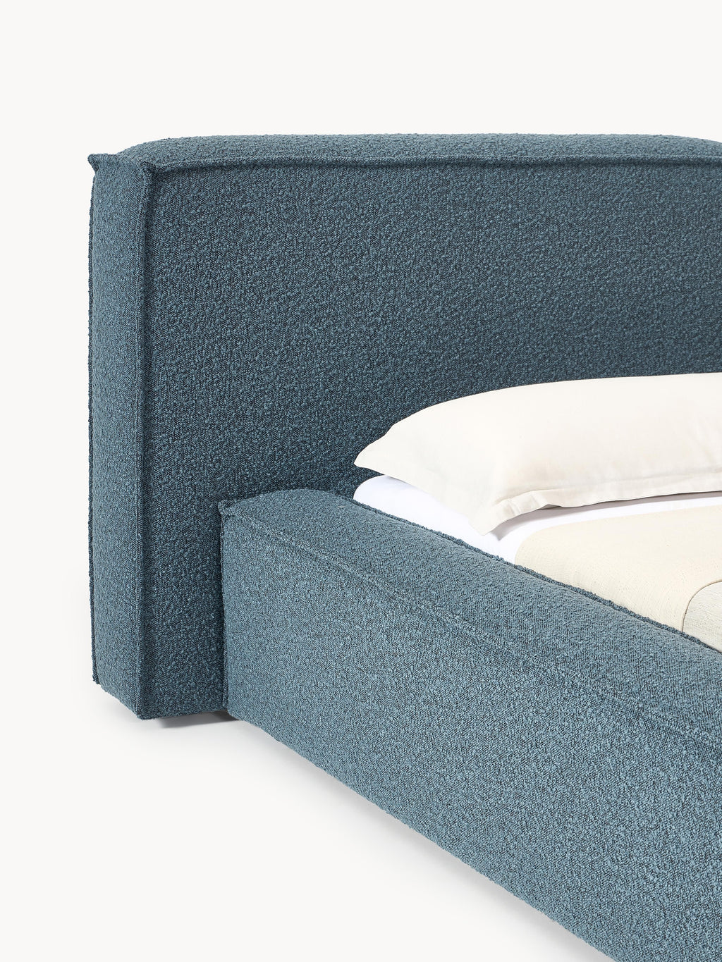 Lennon Upholstered Bouclé Bed with Storage Space