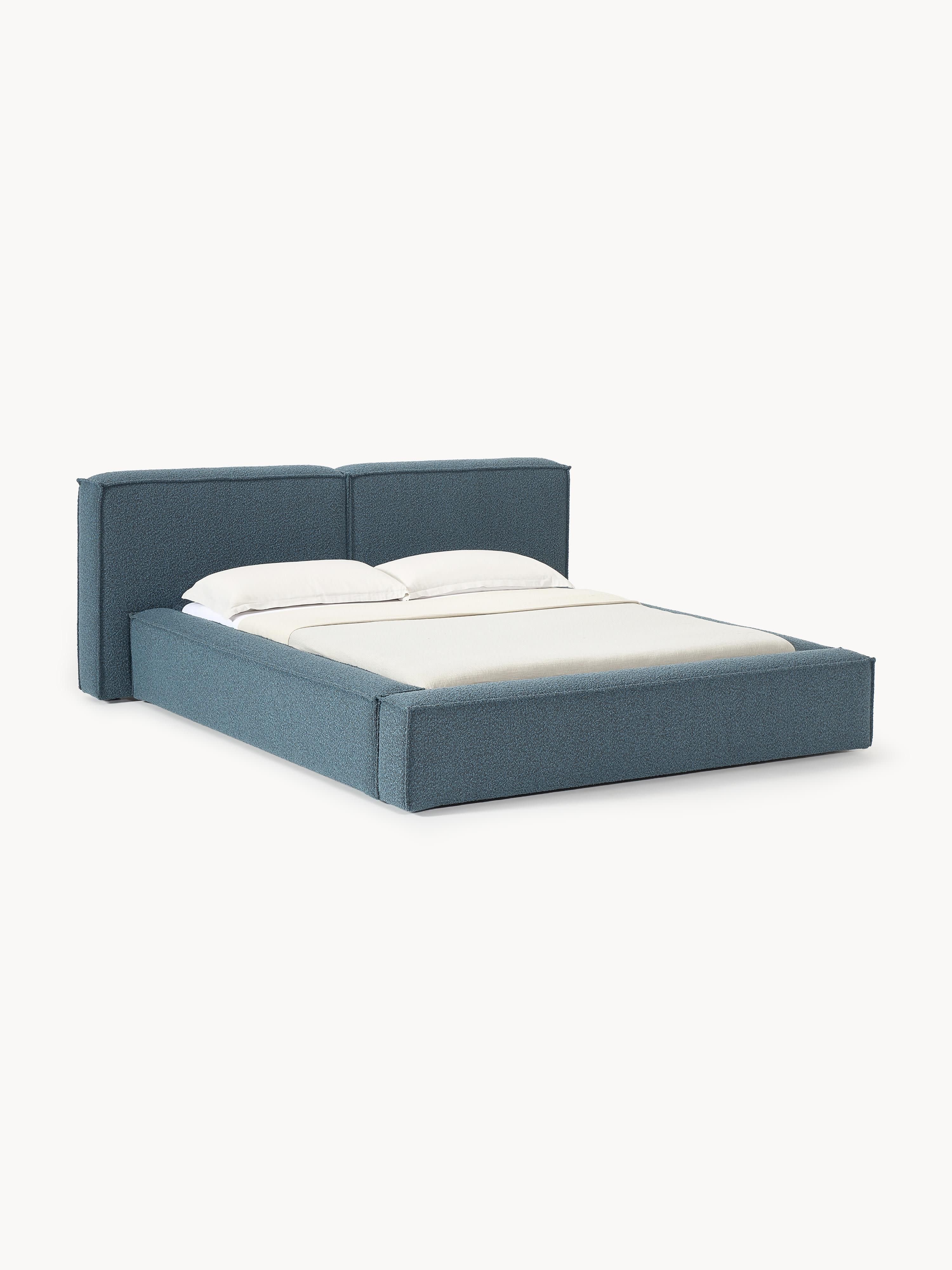 Lennon Upholstered Bouclé Bed with Storage Space
