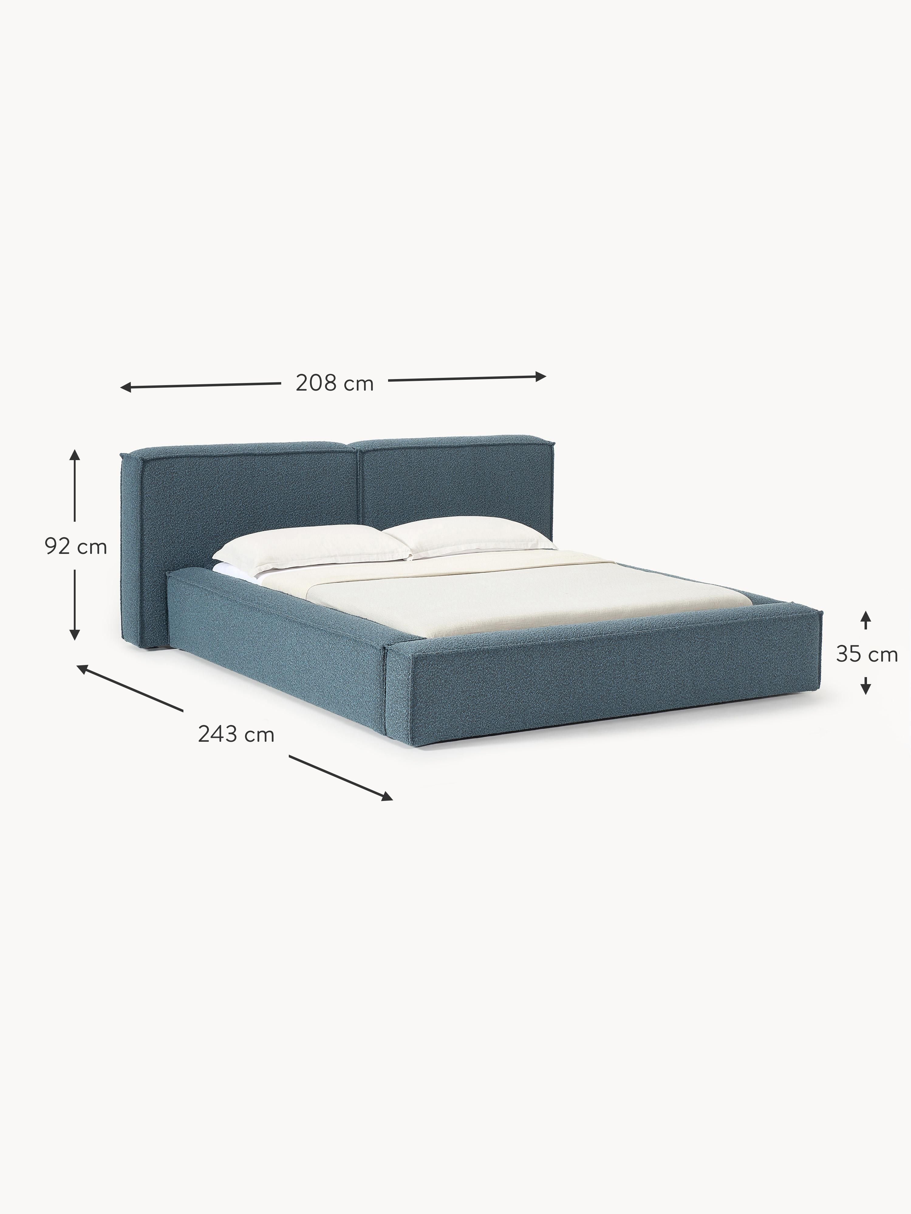 Lennon Upholstered Bouclé Bed with Storage Space