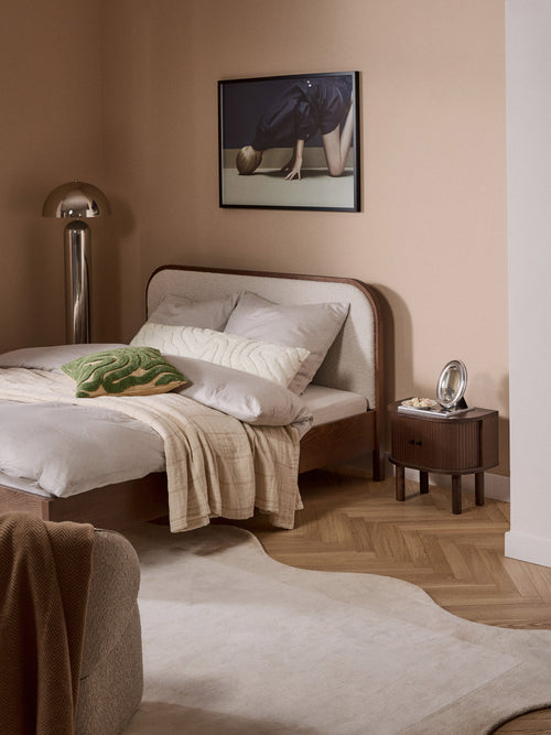 Calary Bedside Table with Fluted Front