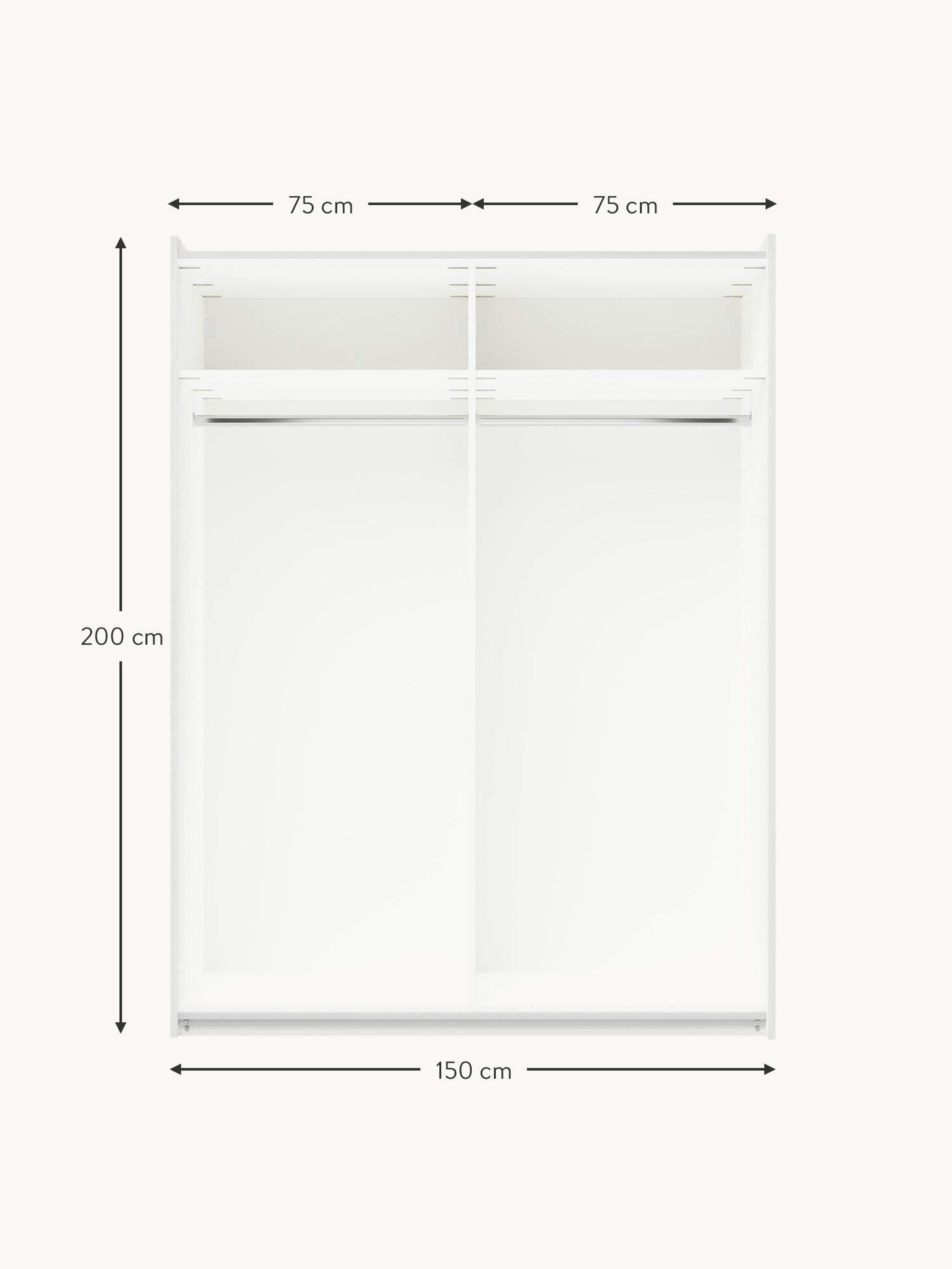 Leon Modular Sliding Door Wardrobe, 150 cm Wide, in various sizes