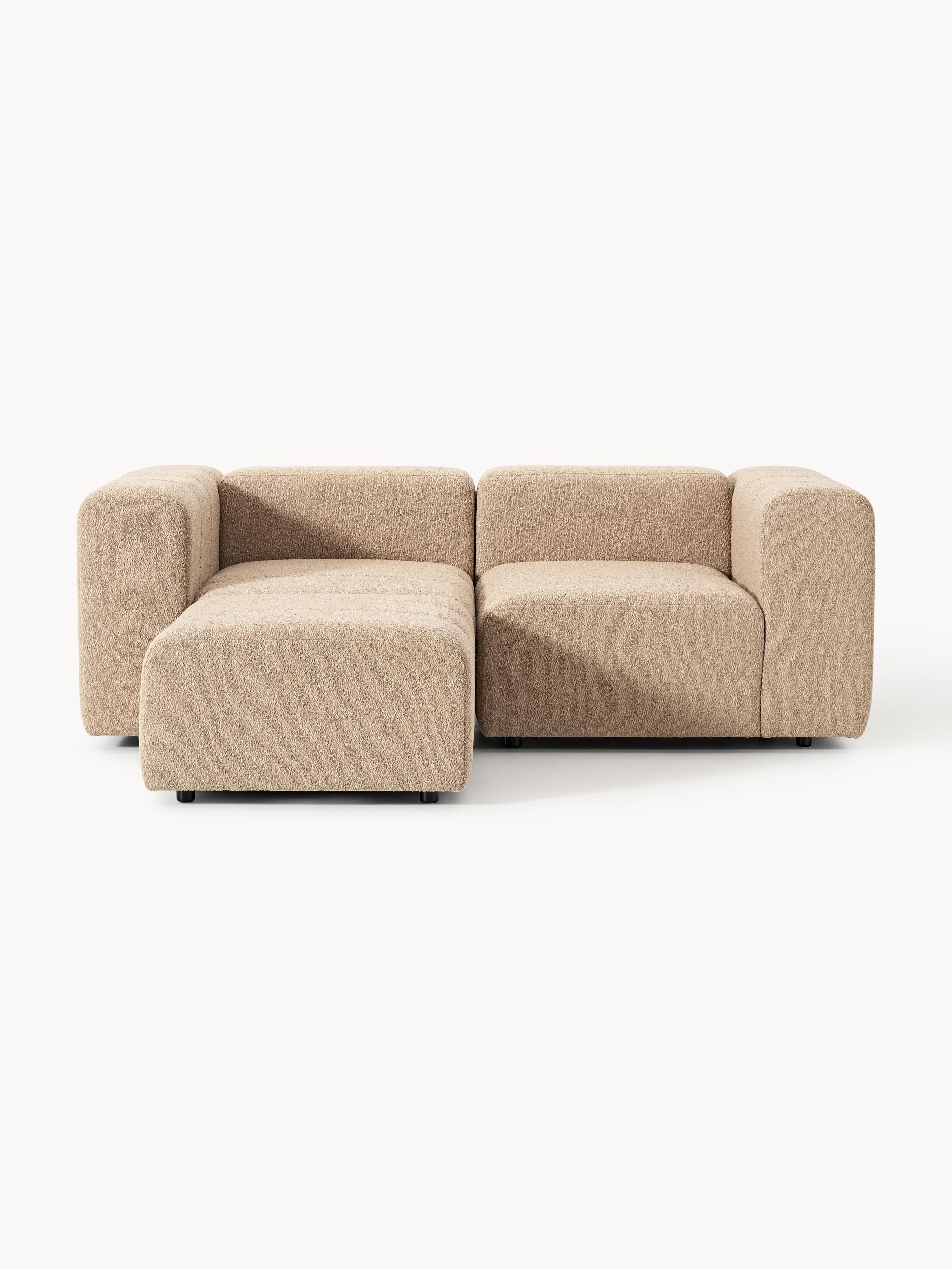 Gallery image 1 - Bouclé Modular Sofa Lena (2-seater) with Ottoman (left/right)