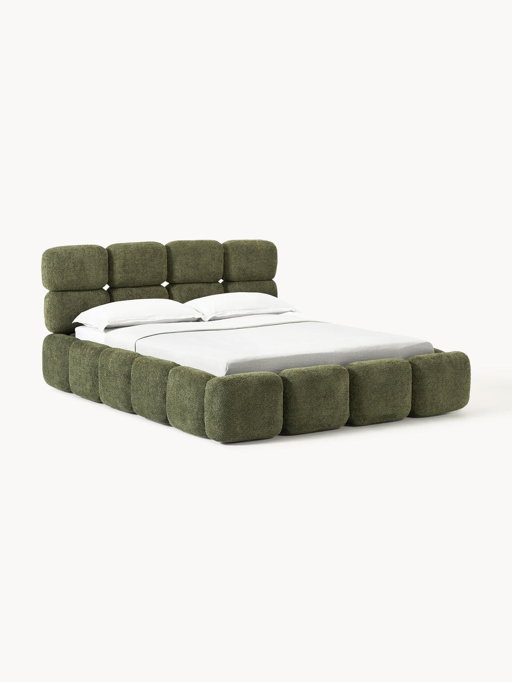 Gallery image 1 - Upholstered Teddy Bouclé Bed Tayla