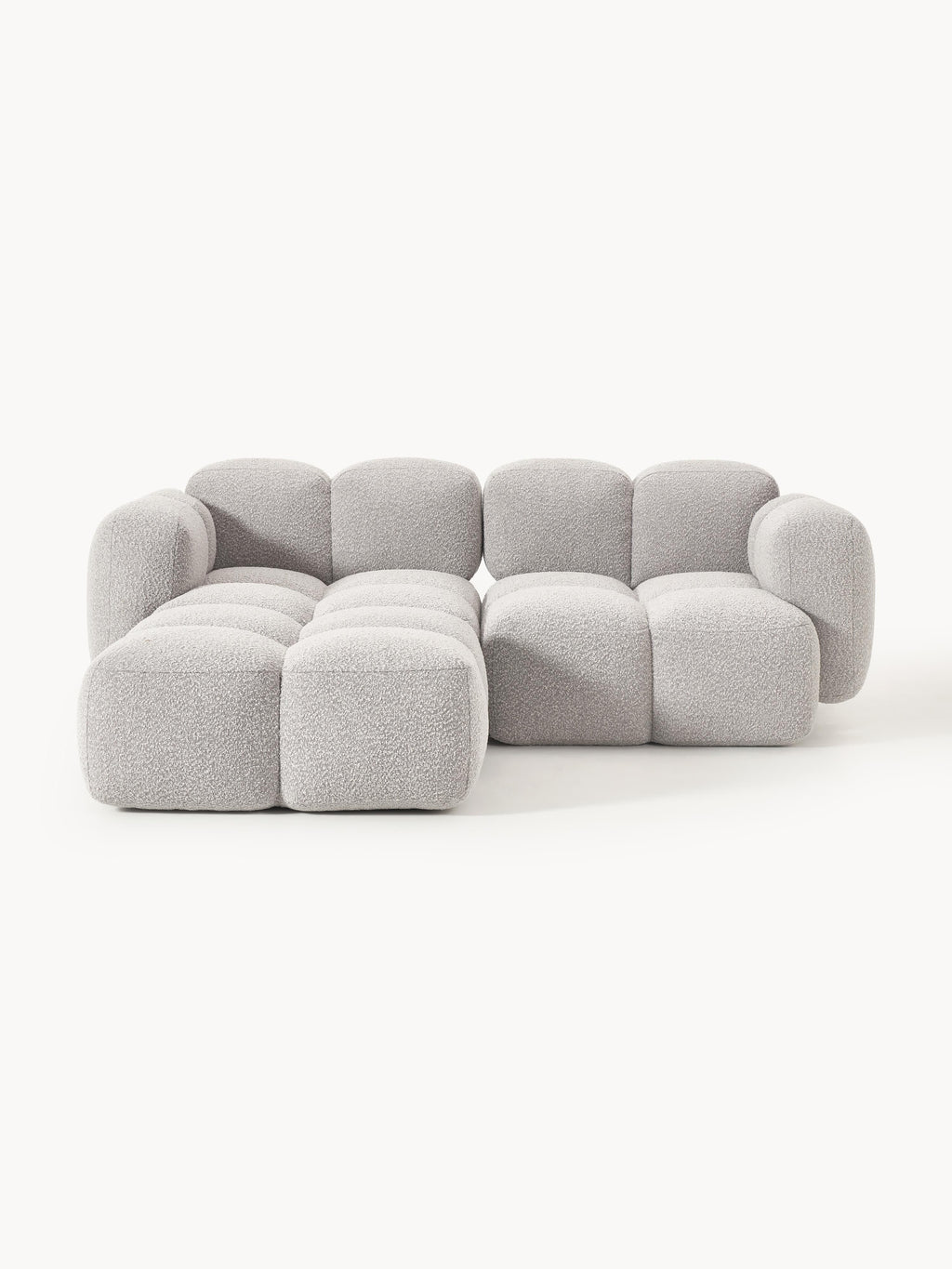 Gallery image 1 - Bouclé Modular Sofa Tayla (2-seater) with Ottoman (left/right)