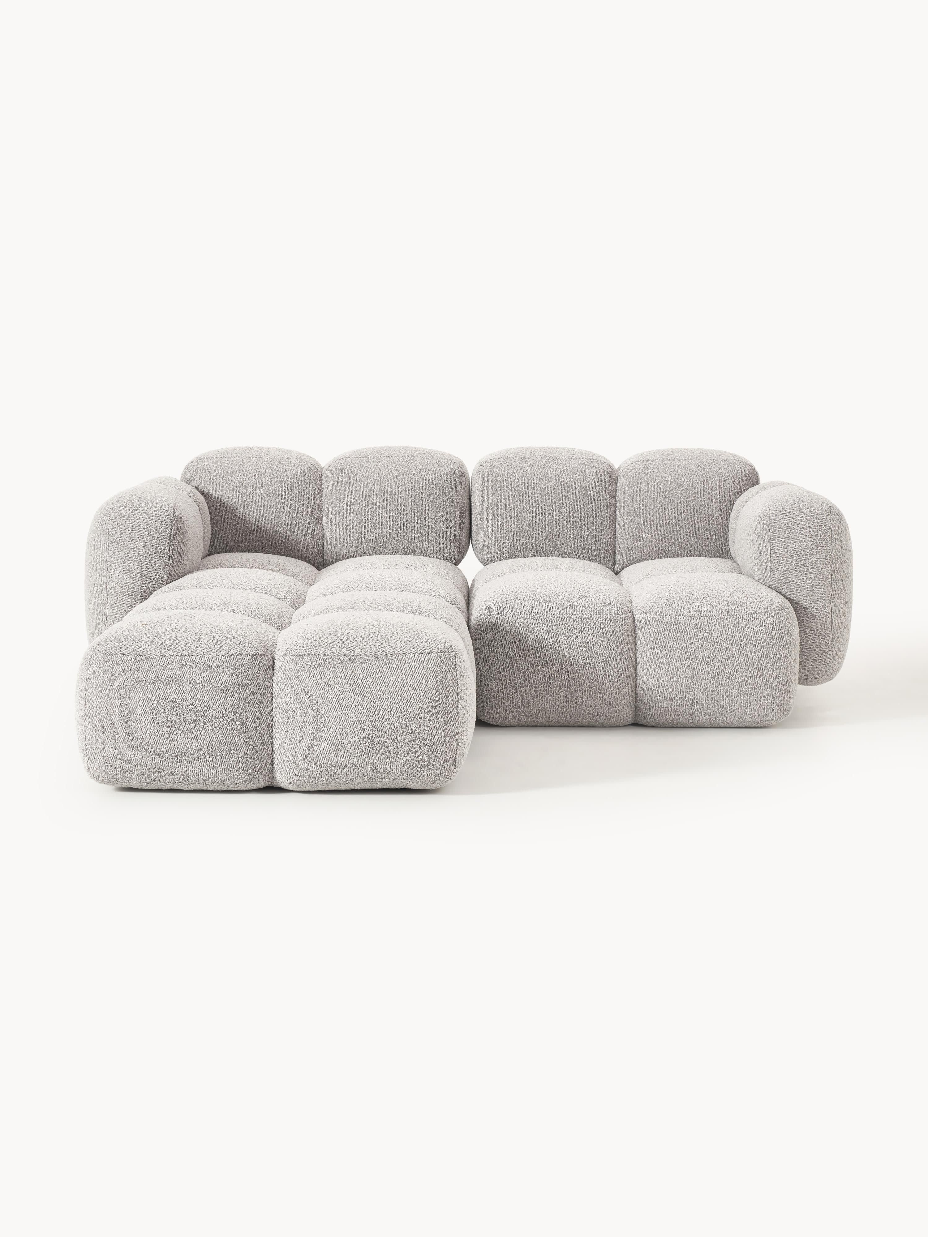 Tayla Bouclé Modular Sofa (2-seater) with Ottoman (left/right)