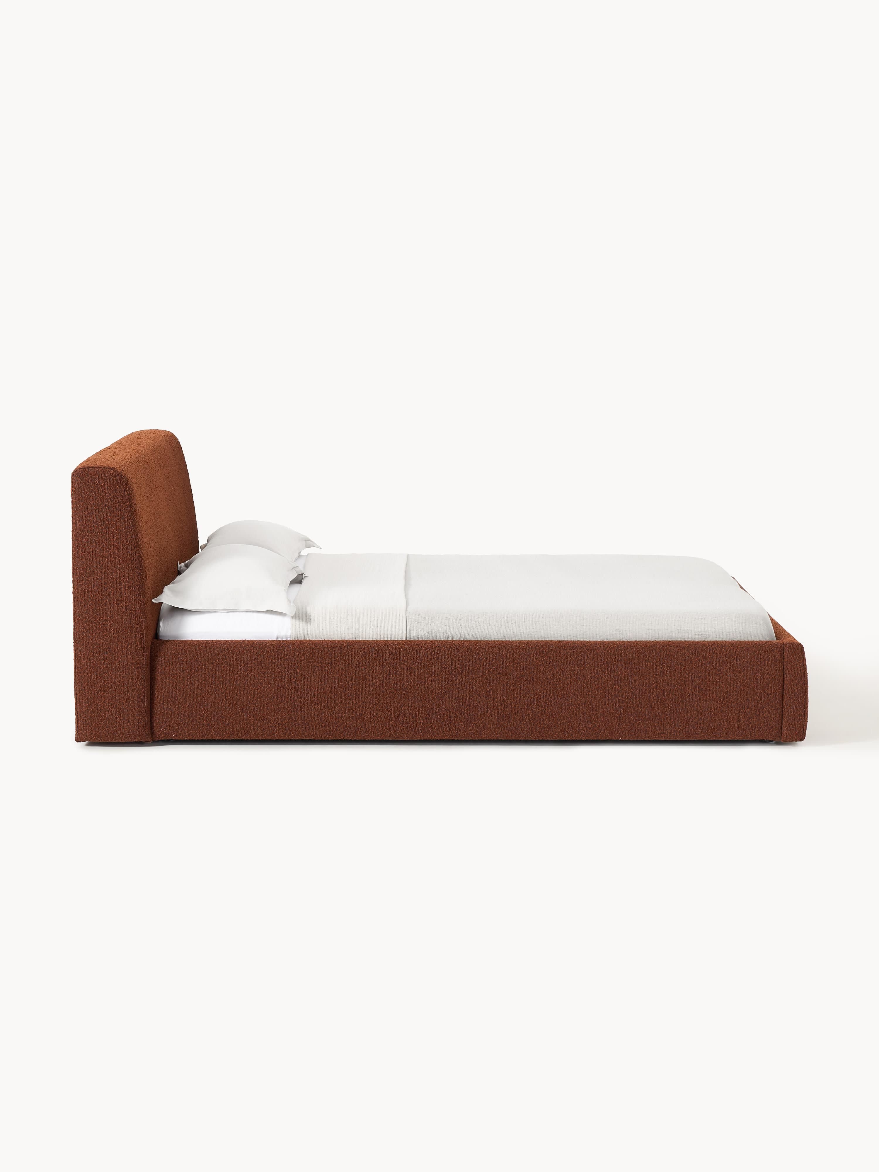 Cloud Upholstered Bouclé Bed with Storage Space