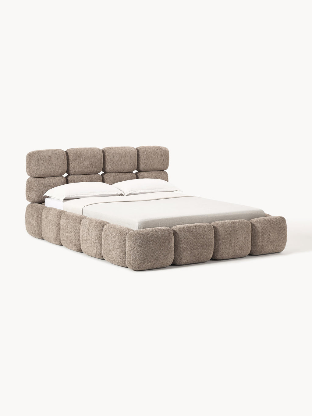 Gallery image 1 - Upholstered Teddy Bouclé Bed Tayla