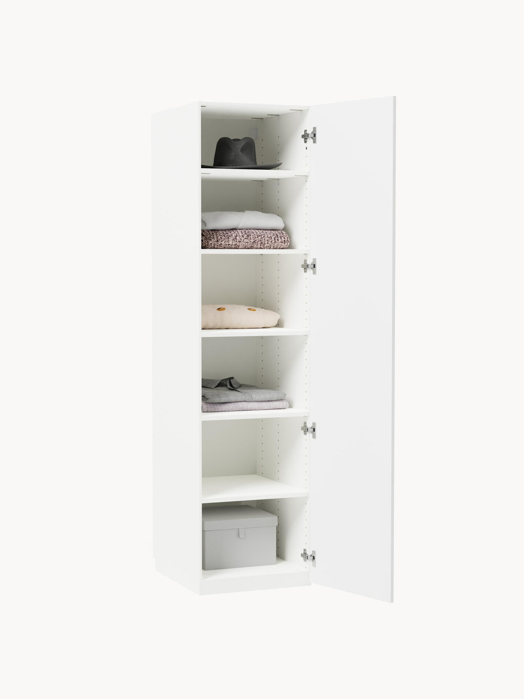 Charlotte Modular Hinged Door Wardrobe, 50 cm Wide, in various sizes