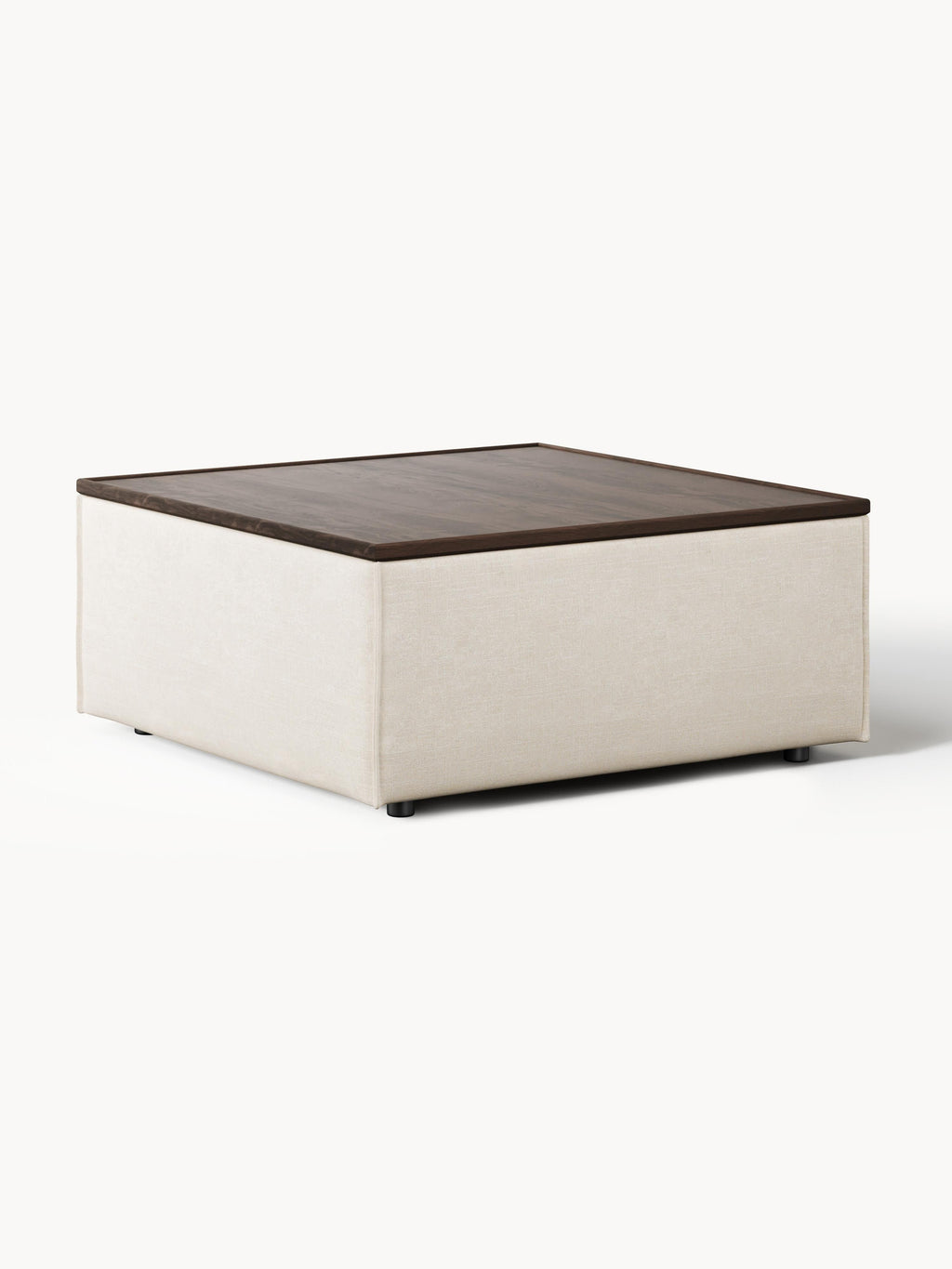 Lennon Linen Blend Ottoman with Storage