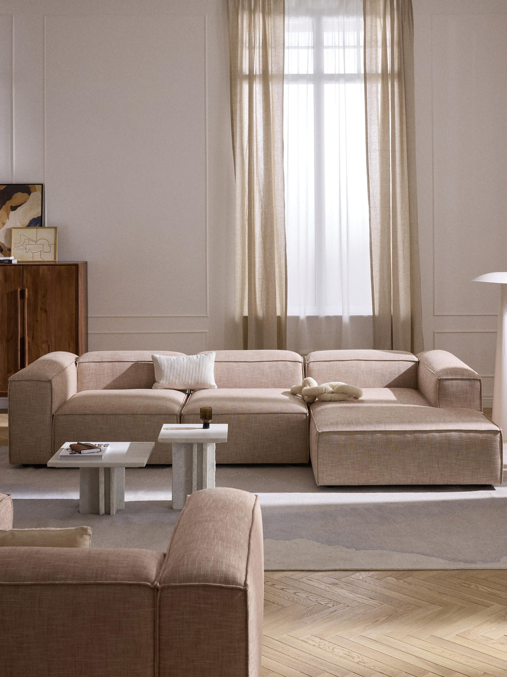 Lennon Linen Blend Corner Chaise Module