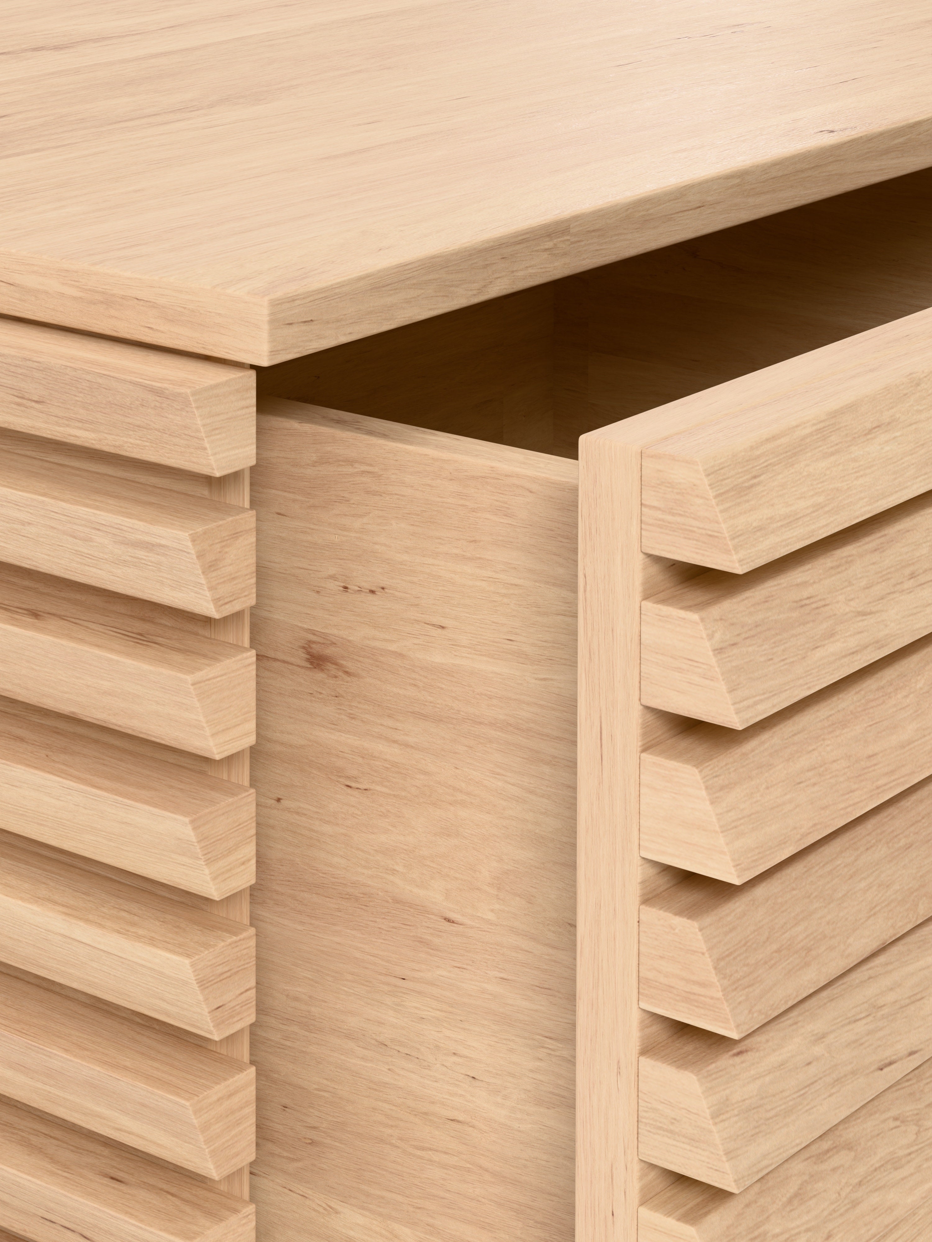 Pierce Large Oak Wood Lowboard