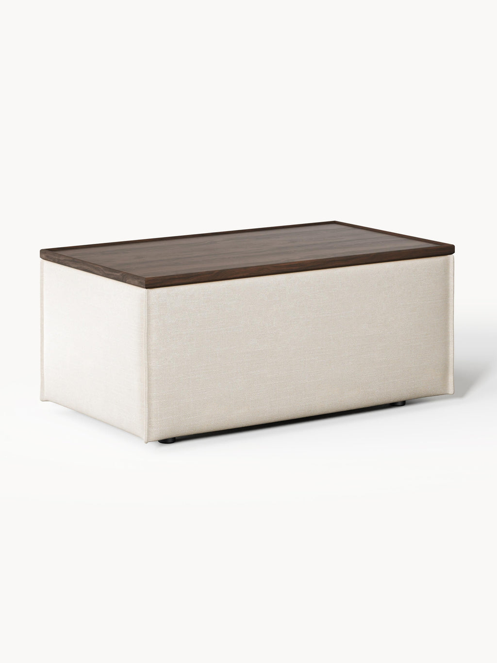 Lennon Linen Blend Ottoman with Storage