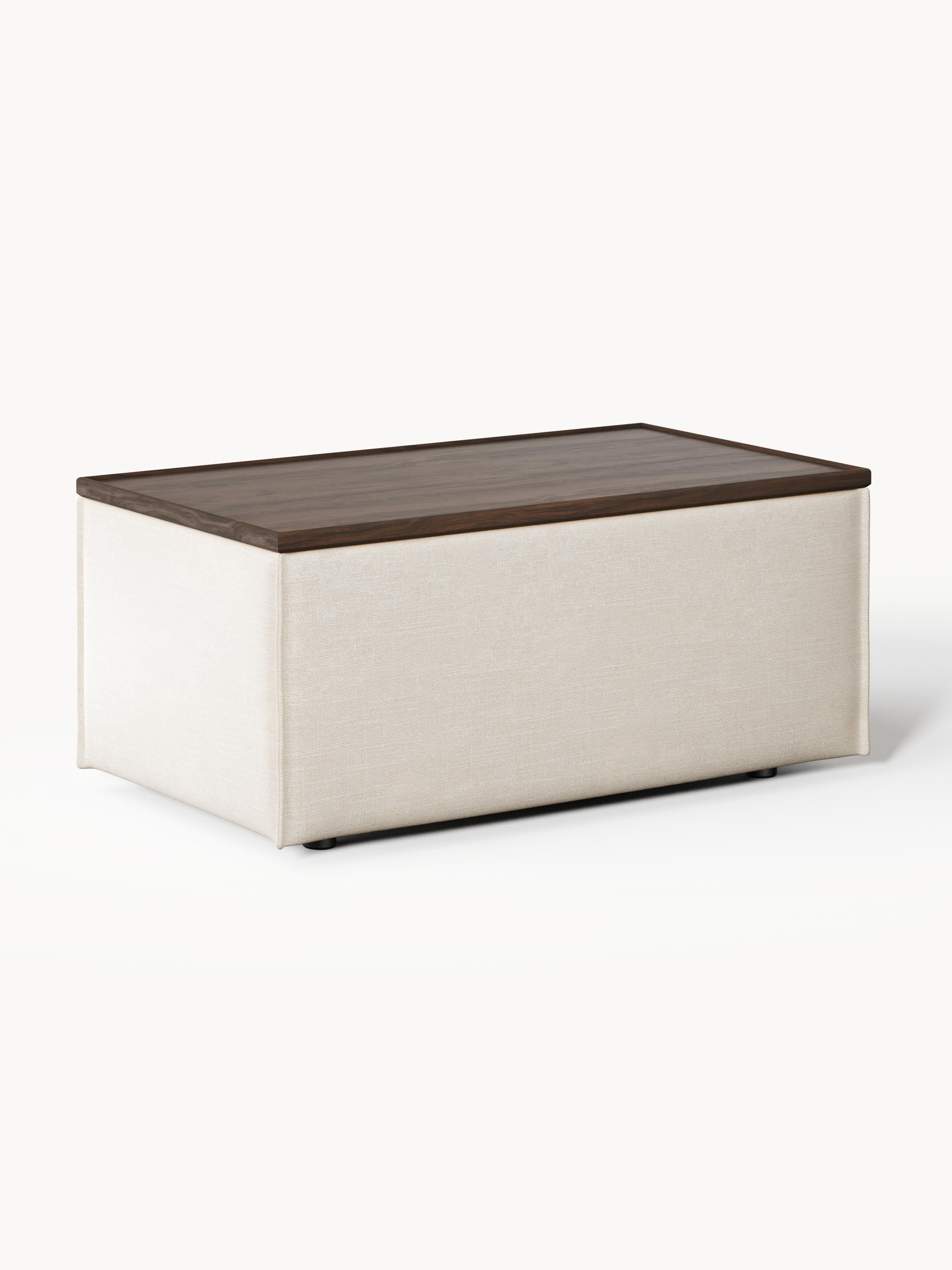 Lennon Linen Blend Ottoman with Storage