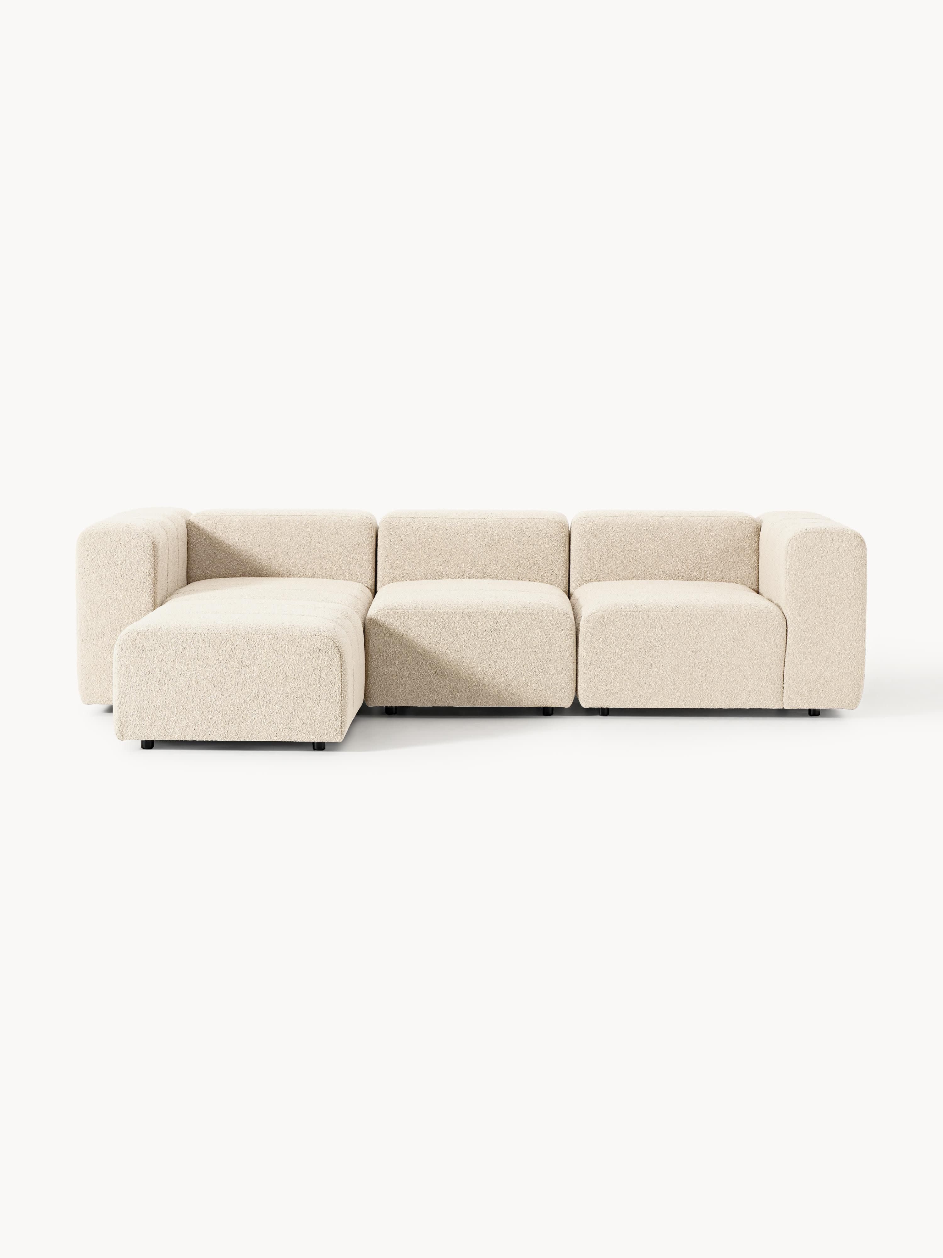 Gallery image 1 - Bouclé Modular Sofa Lena (4-seater) with Ottoman (left/right)