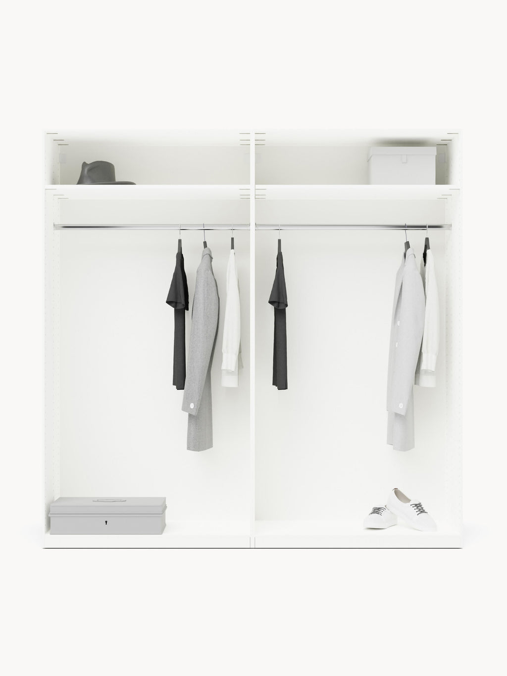 Simone Modular Revolving Door Wardrobe, 200 cm Wide, in various sizes