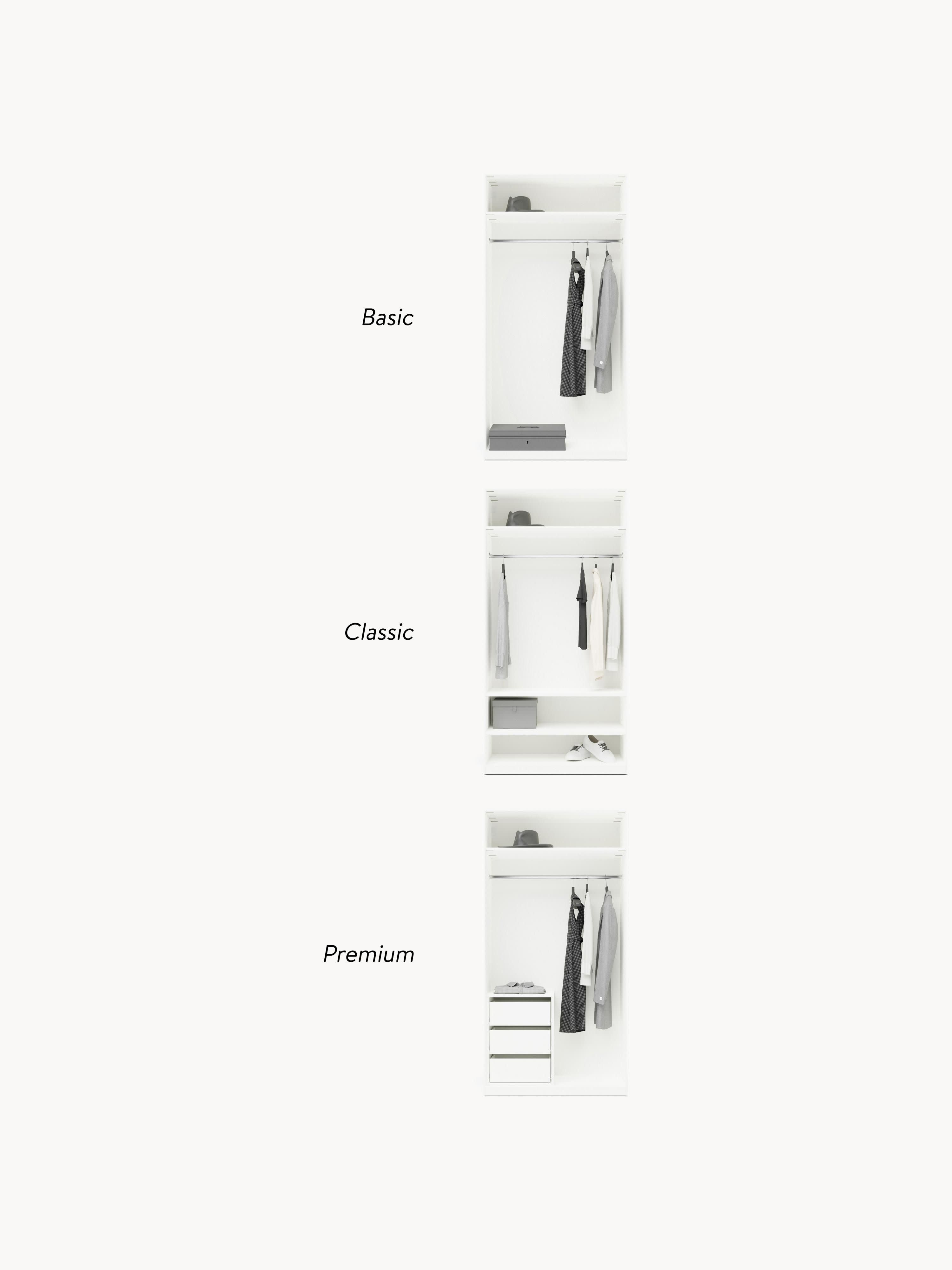 Leon Modular Hinged Door Wardrobe, 100 cm Wide, in various sizes
