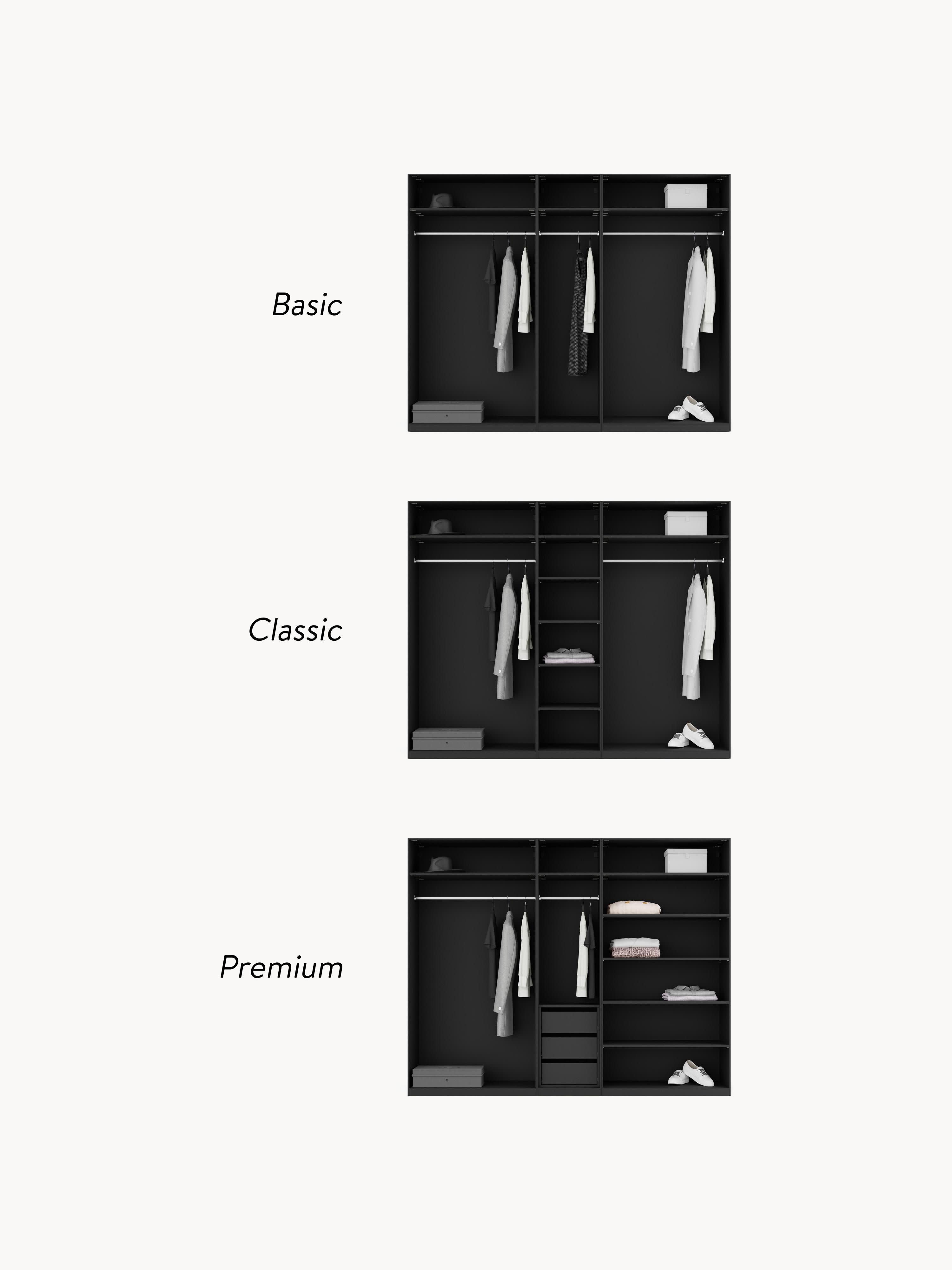 Leon Modular Hinged Door Wardrobe, 250 cm Wide, in various sizes