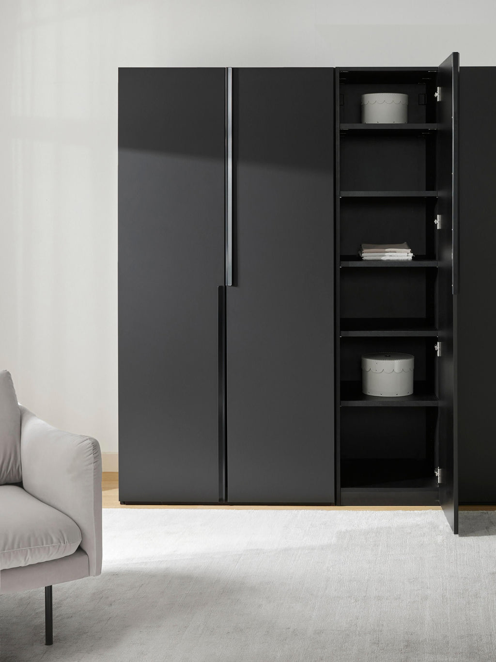 Leon Modular Hinged Door Wardrobe, 250 cm Wide, in various sizes