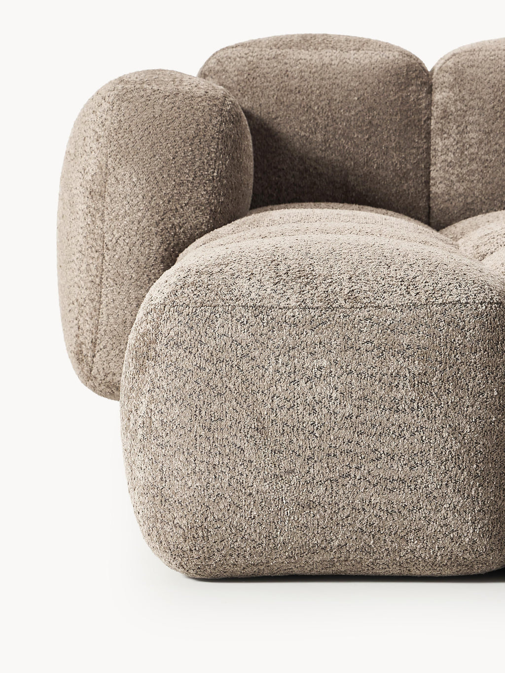 Tayla Modular Teddy-Bouclé Sofa (3-seater) with Ottoman (left/right)