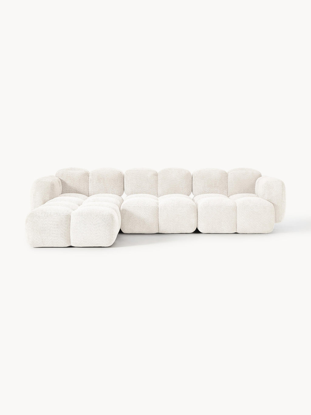 Tayla Modular Teddy-Bouclé Sofa (4-seater) with Ottoman (left/right)