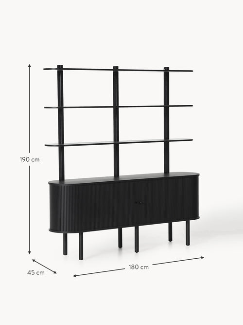 Calary Large Shelving Unit with Fluted Front