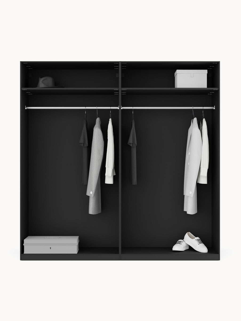 Simone Modular Revolving Door Wardrobe, 200 cm Wide, in various sizes