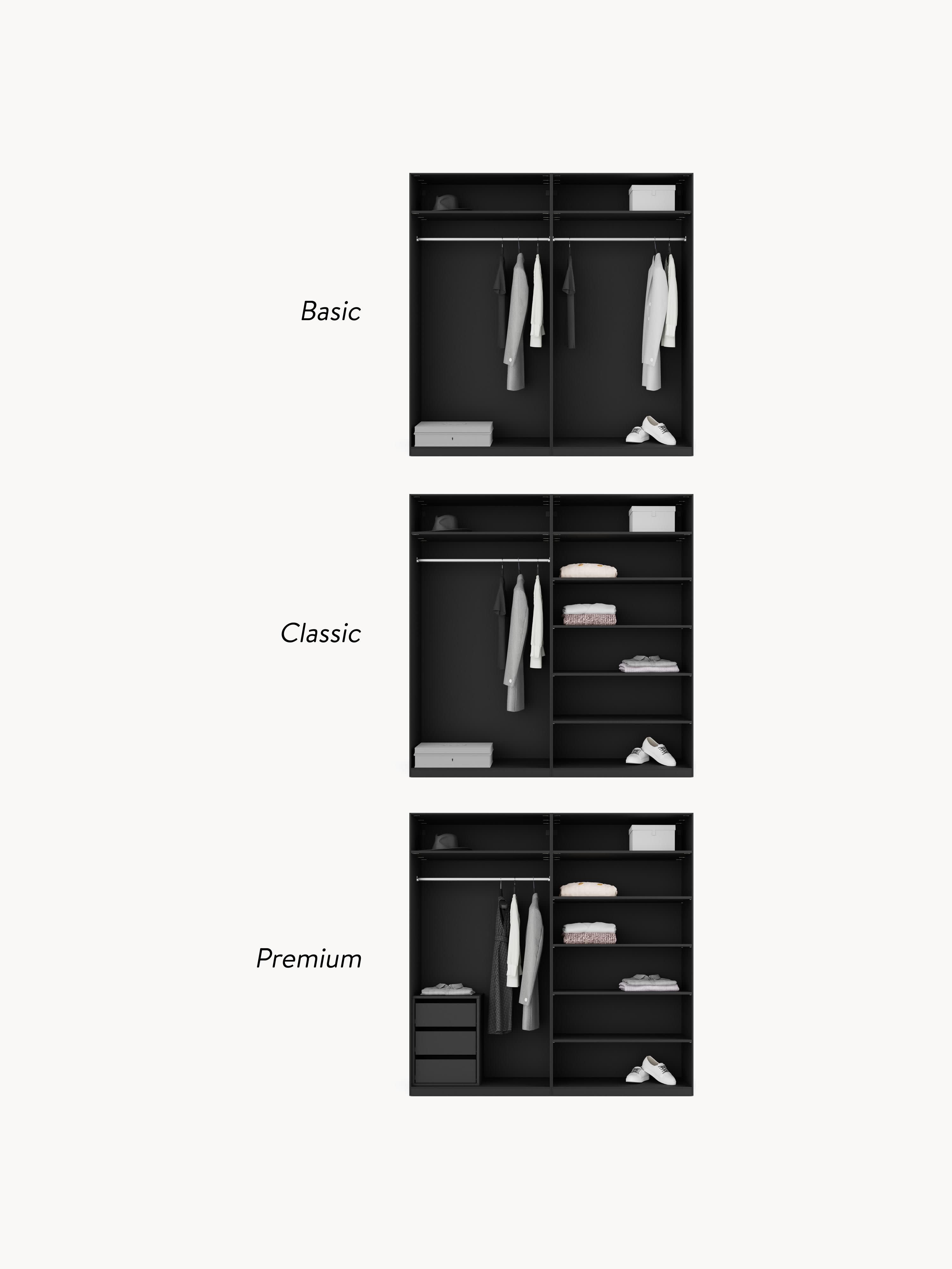 Simone Modular Revolving Door Wardrobe, 200 cm Wide, in various sizes