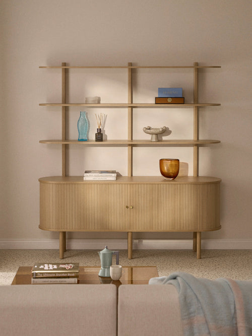 Calary Large Shelving Unit with Fluted Front