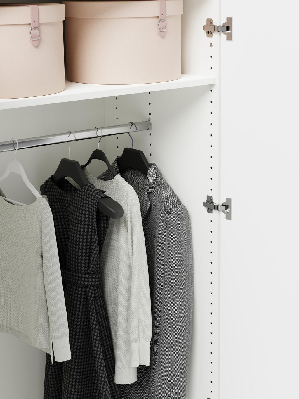 Denise Modular Hinged Door Wardrobe, 100 cm Wide, in various sizes