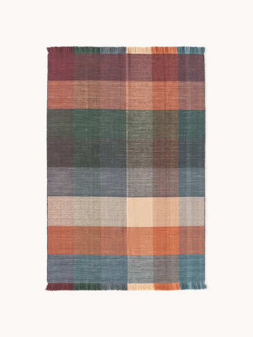 Gallery image 1 - Checked Wool Rug Bliss with Fringes