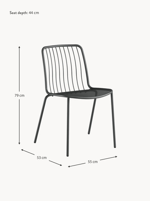 Alisea Stackable Garden Chairs, Set of 2