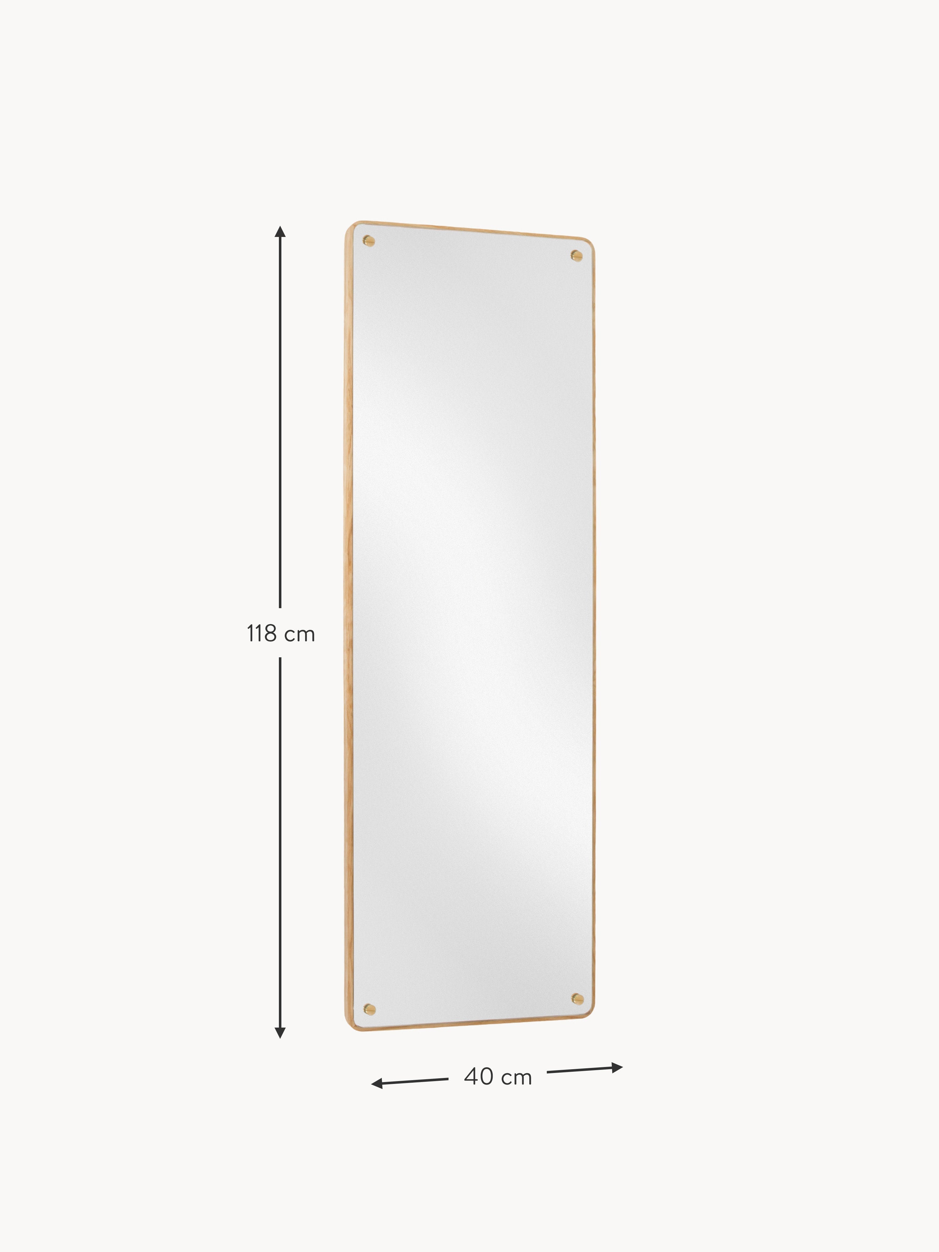 RM-1 Oak Wood Full-Length Leaner Mirror