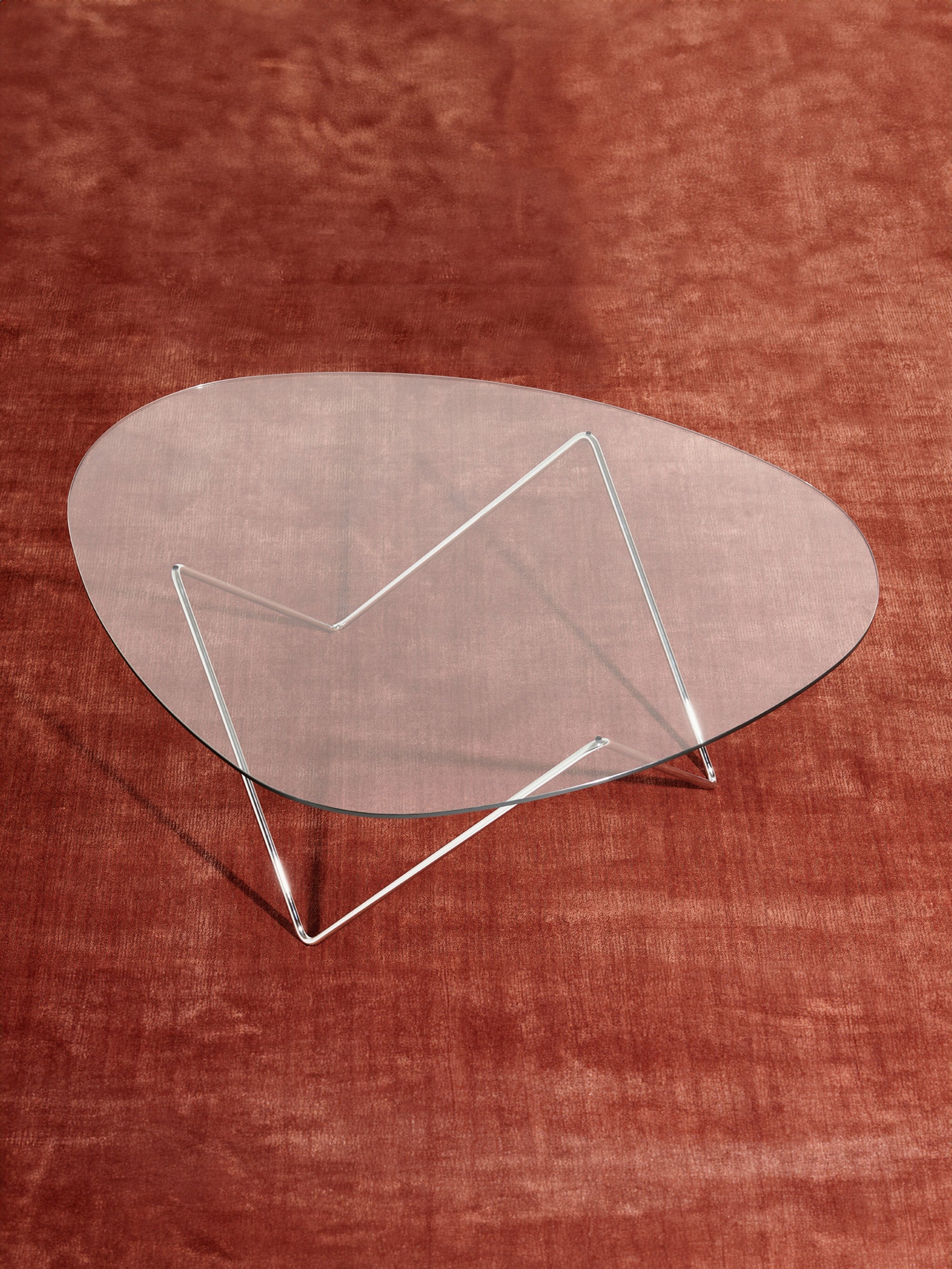 Pedrera Handmade Oval Coffee Table with Glass Top