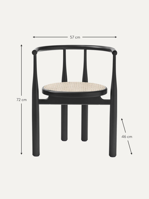 Bukowski Beech Wood Dining Chair with Armrests